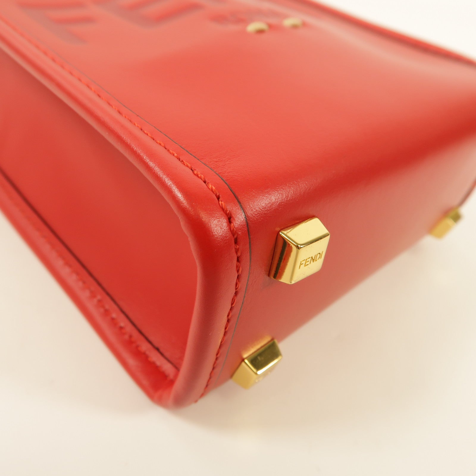 FENDI 牛皮皮革Mini Sunshine金扣手挽肩背兩用袋