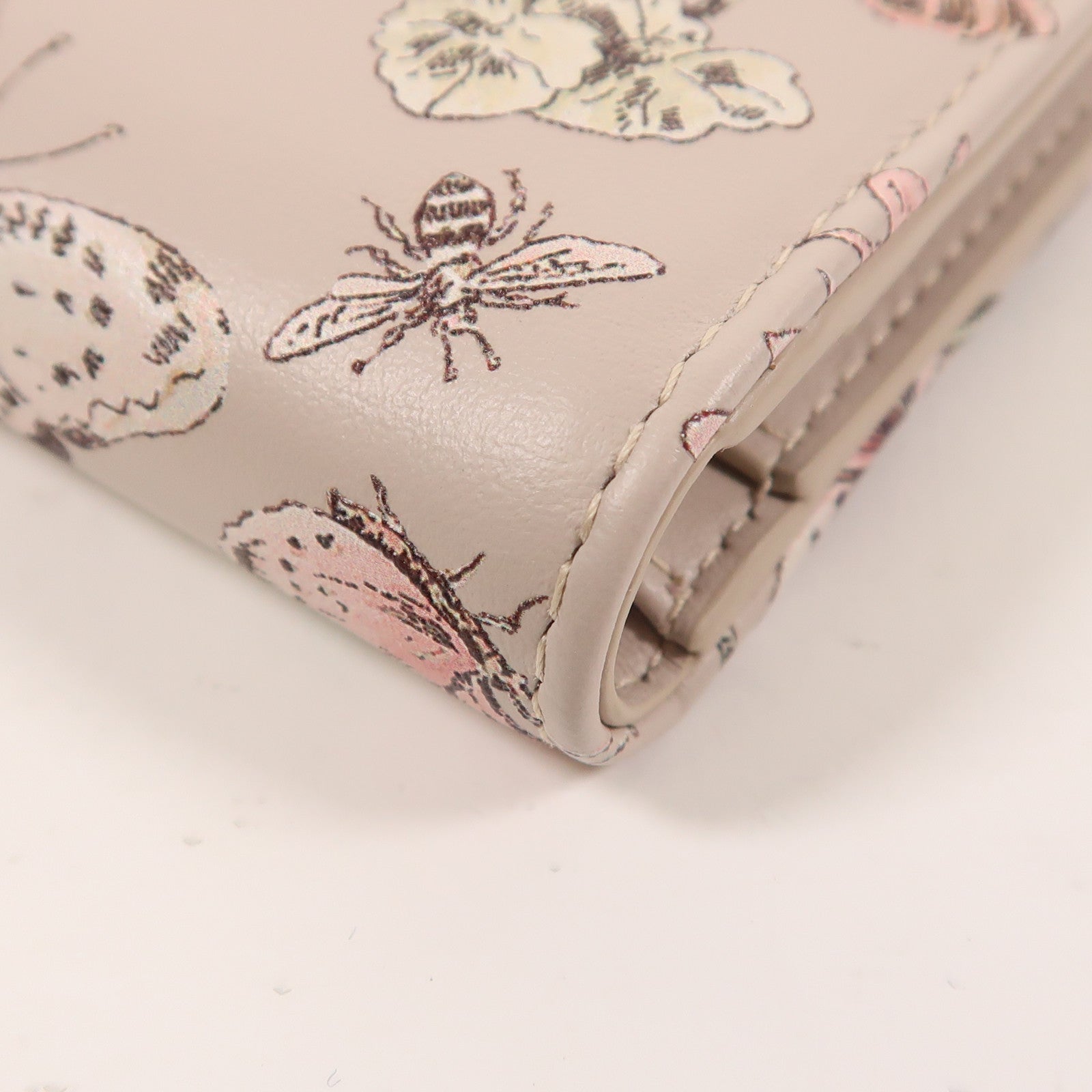 Dior 牛皮皮革Caro Dahlia Wallet金扣錢包