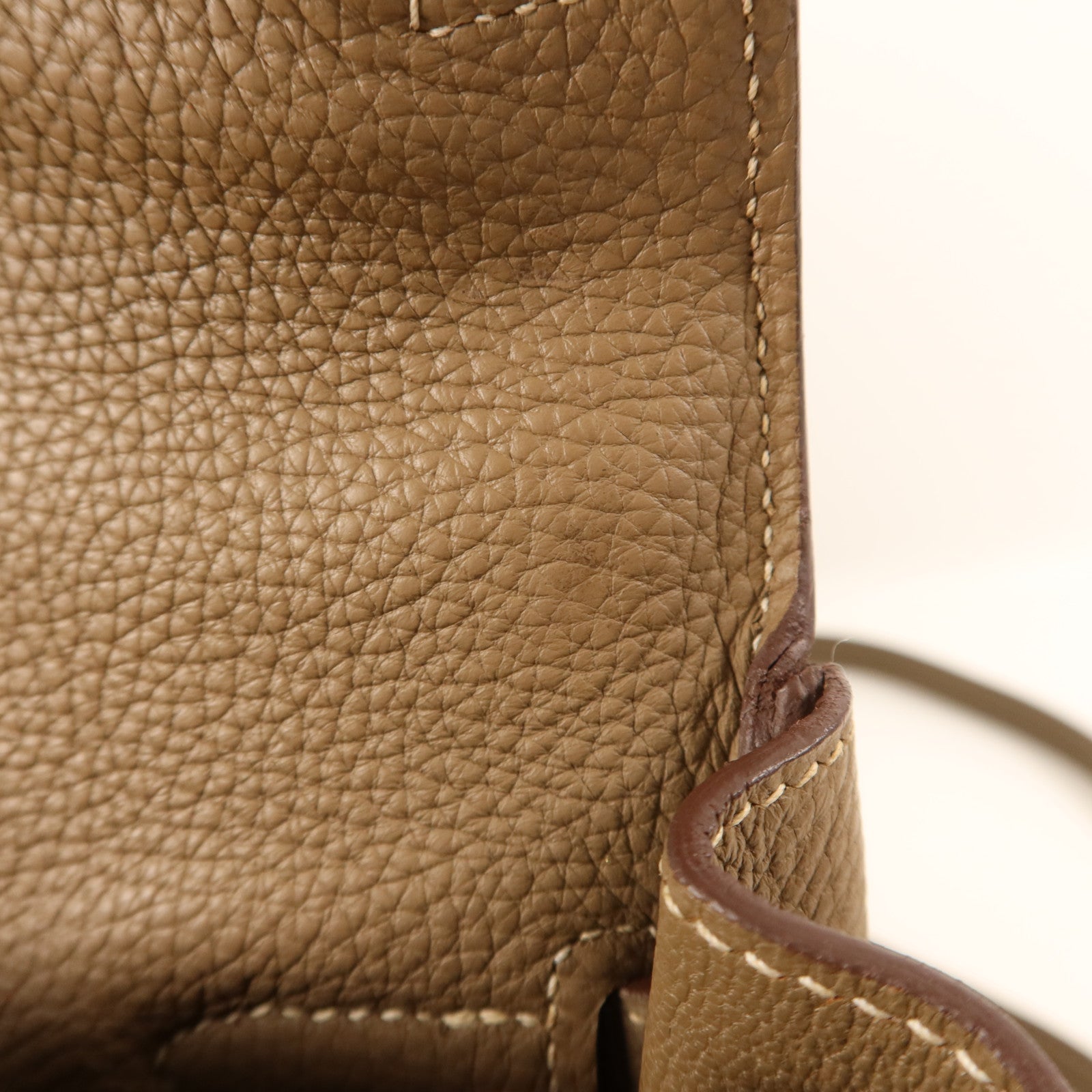 HERMES Togo皮革Kelly 32金扣手挽肩背兩用袋Etoupe
