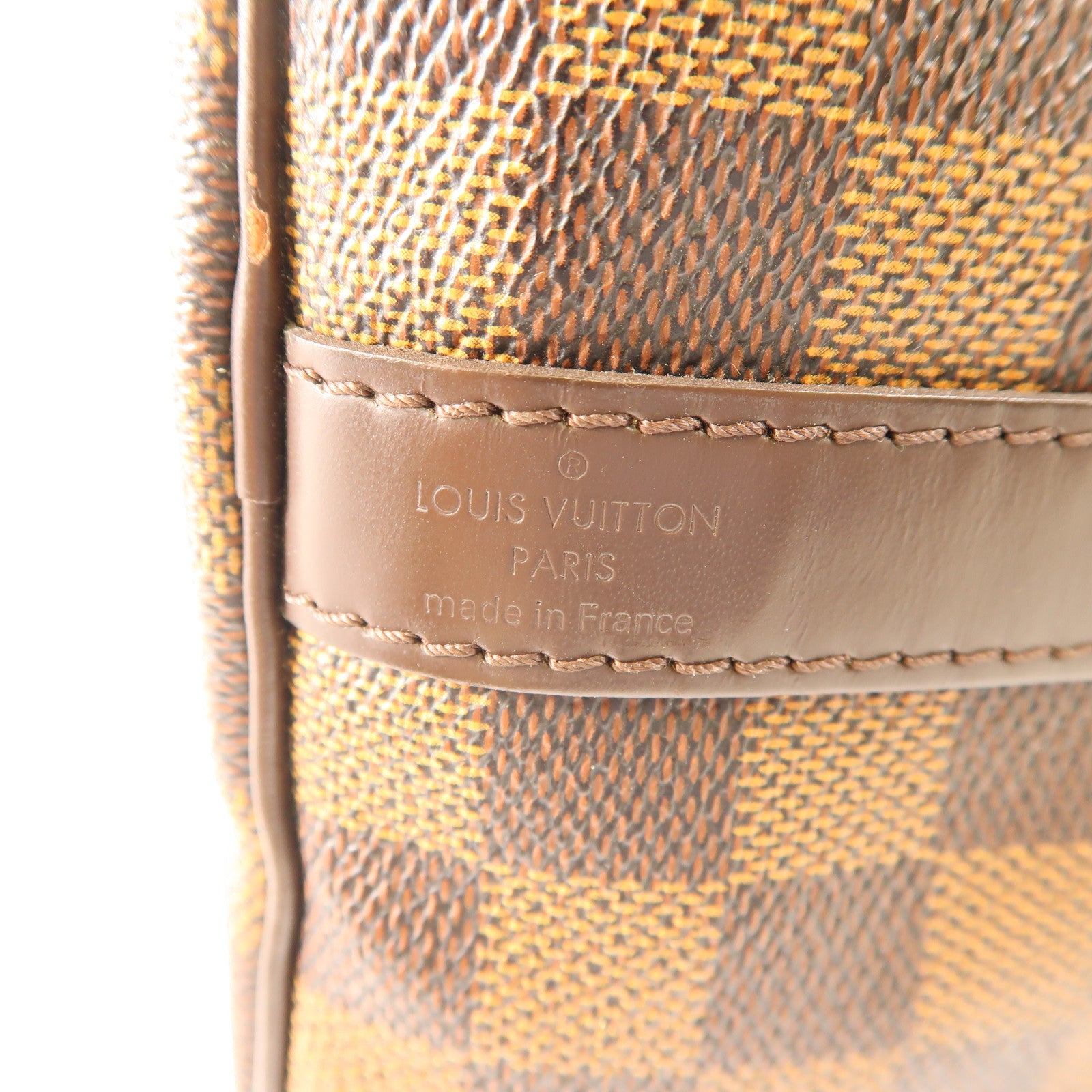 LOUIS VUITTON Damier Speedy Bandouliere 30金扣手挽肩背兩用袋棕色