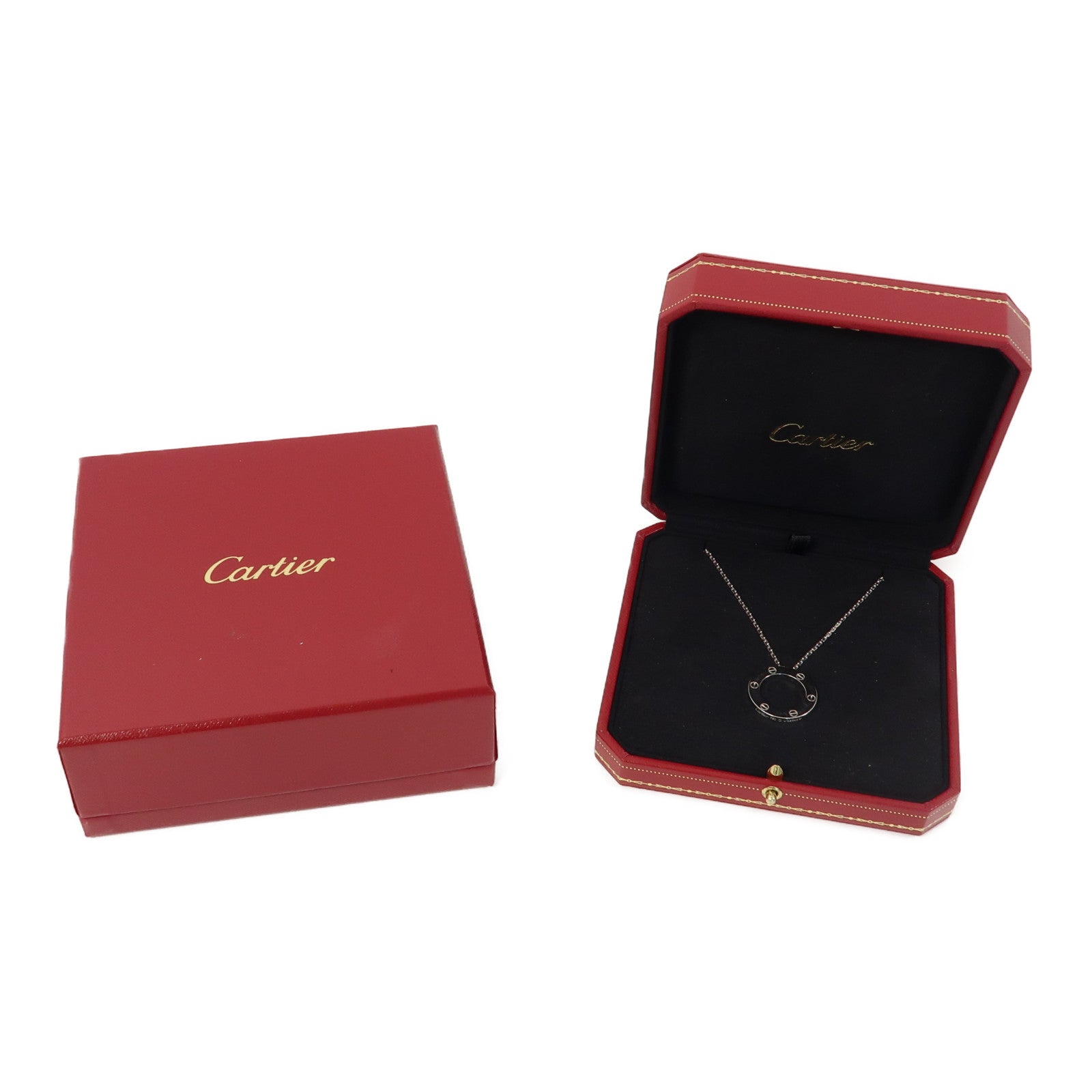 CARTIER 18K白金Love Necklace項鍊銀色