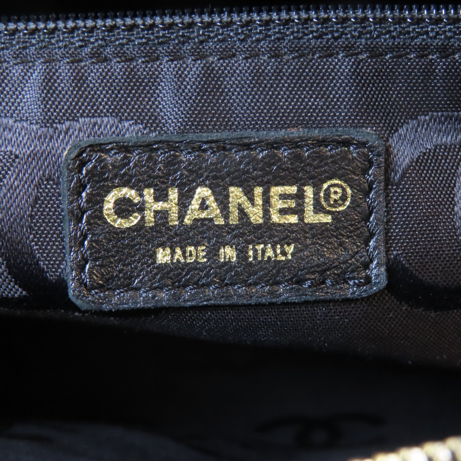 CHANEL 菱格牛皮皮革Vintage Handbag金扣金扣黑色