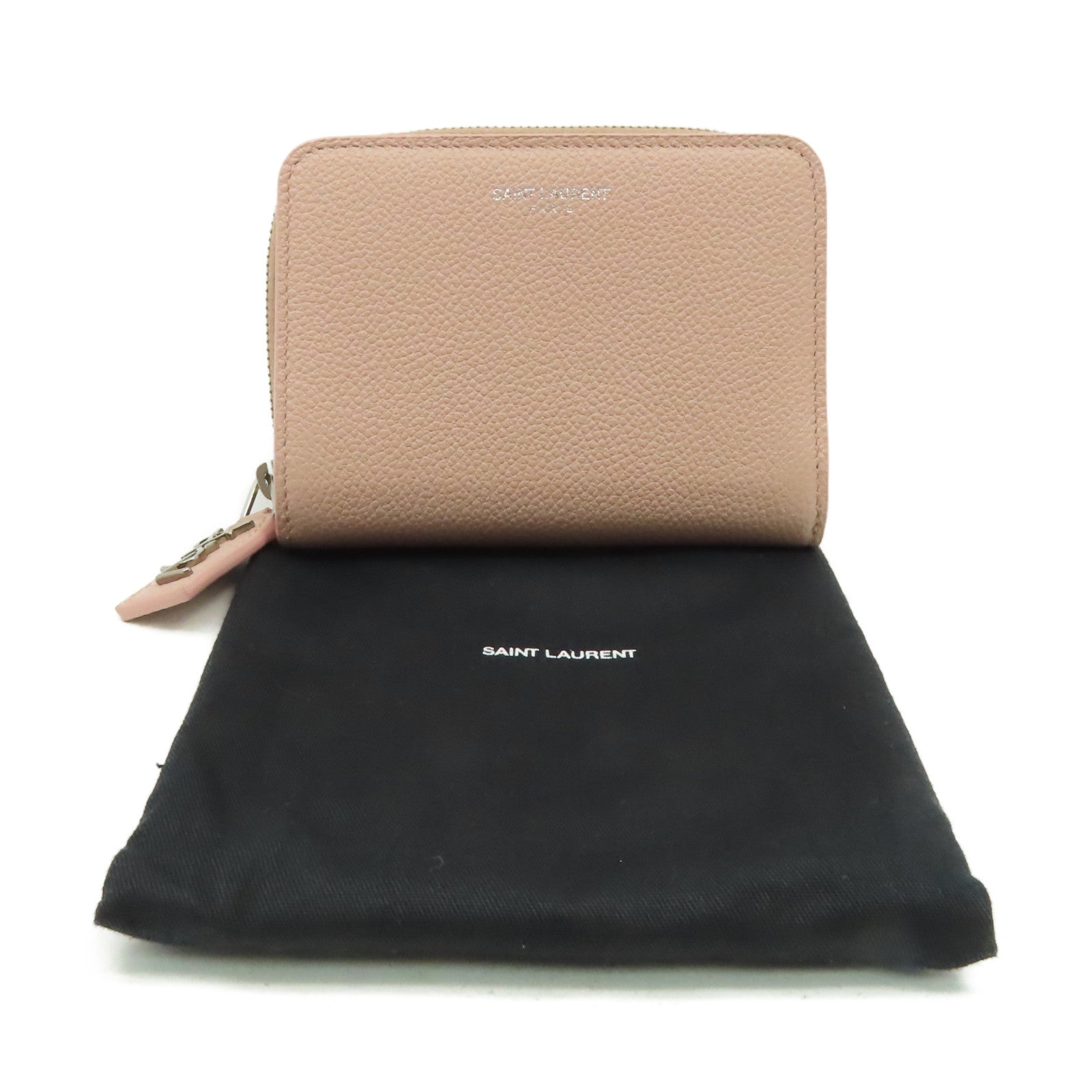 SAINT LAURENT 【激減優惠】牛皮皮革Short Wallet短錢包粉紅色