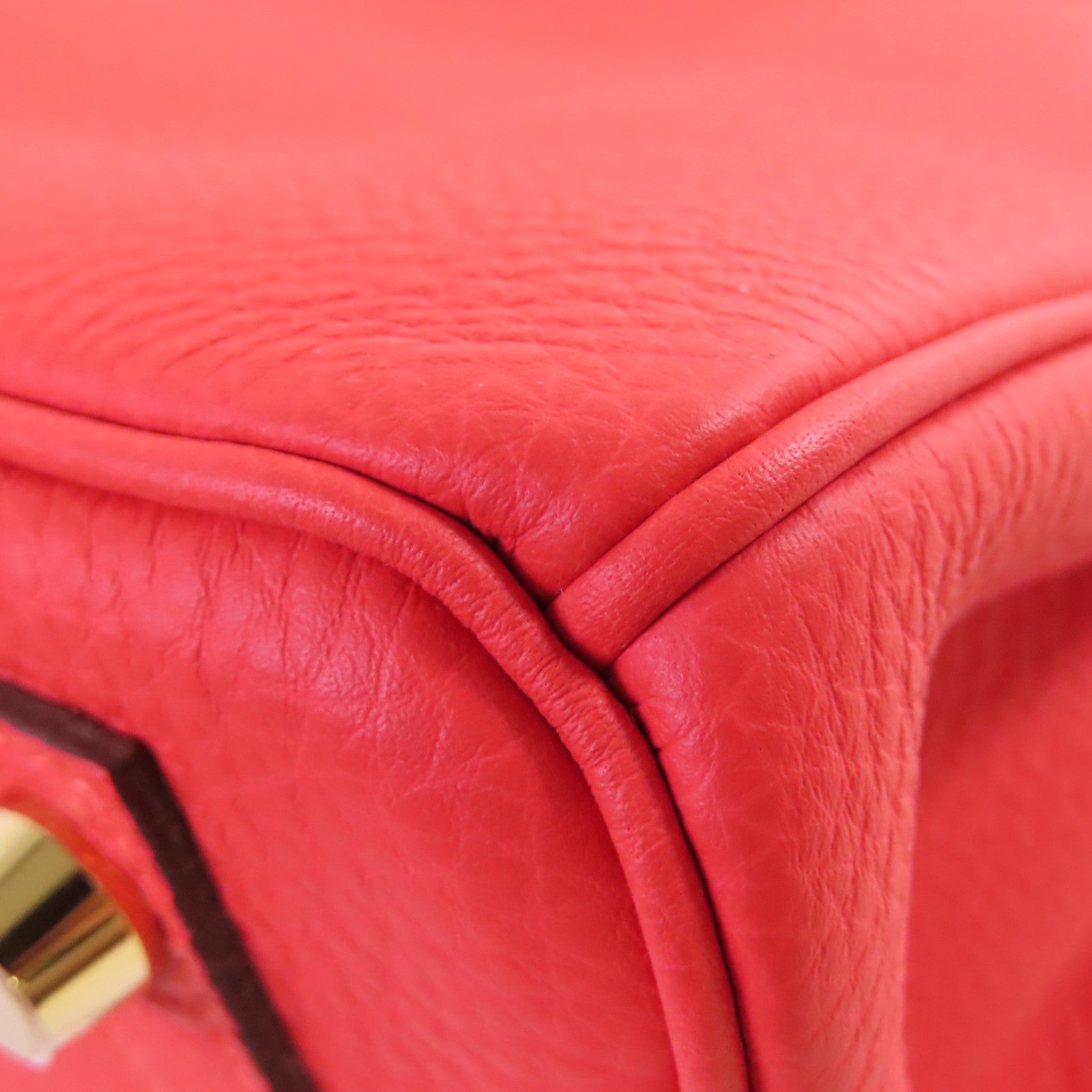 HERMES Togo皮革Birkin 25 Hand Bag金扣手挽袋2R Rouge Pivoine牡丹紅色