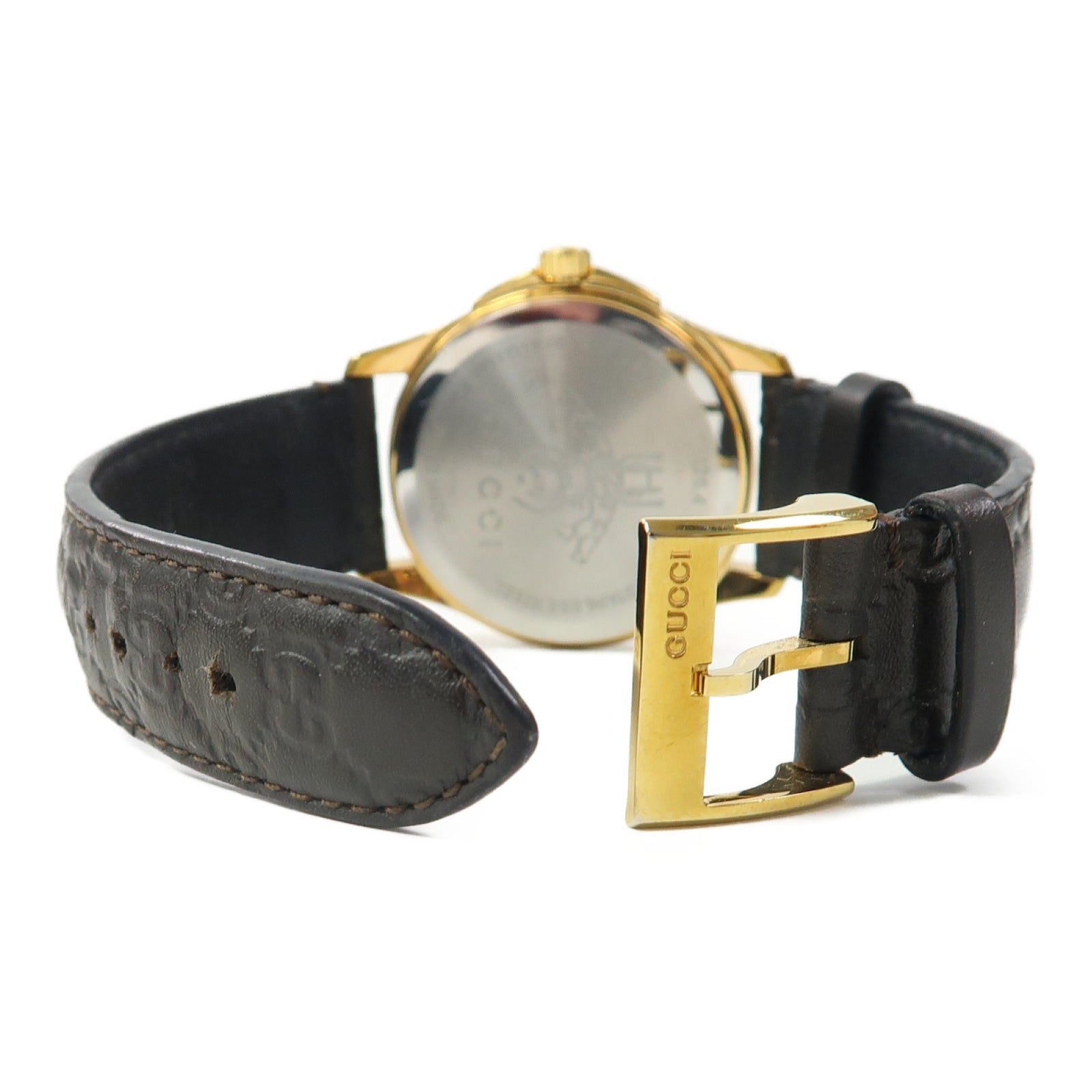 GUCCI Gucci Watch皮革/不鏽鋼手錶使用機芯啡色
