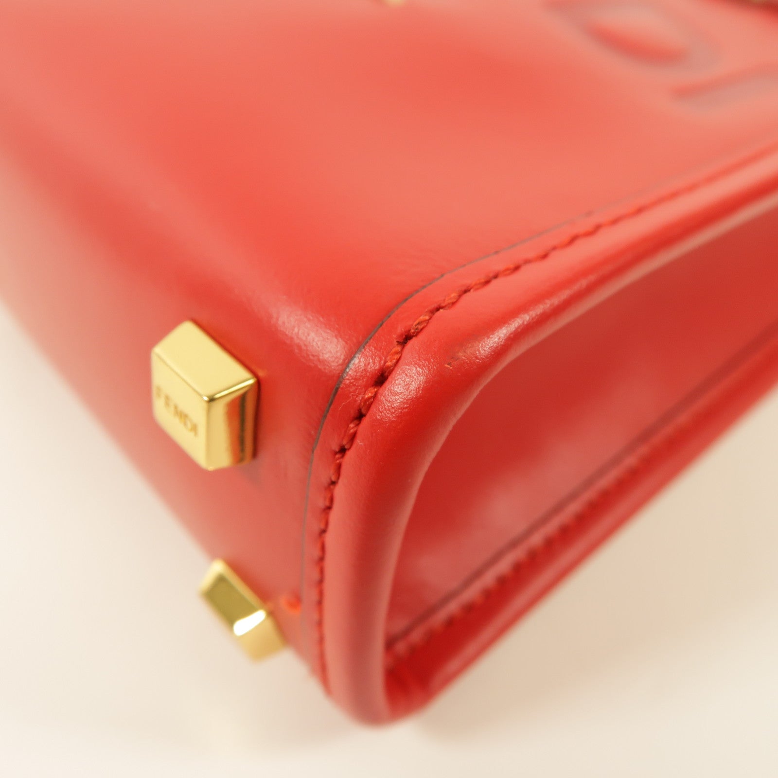 FENDI 牛皮皮革Mini Sunshine金扣手挽肩背兩用袋