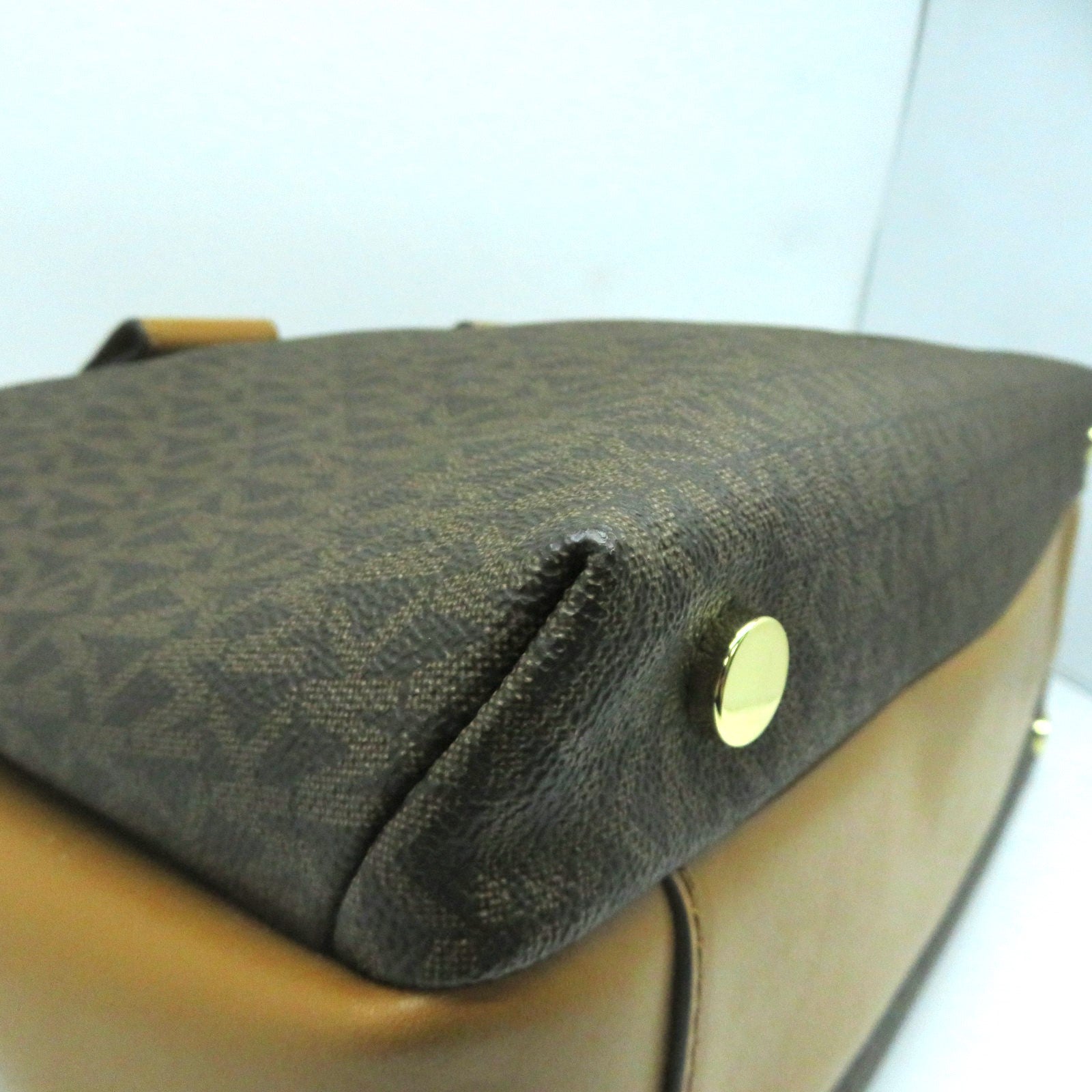 Michael Kors 【激減優惠】塗層帆布2way Shoulder Bag金扣手挽肩背兩用袋啡色
