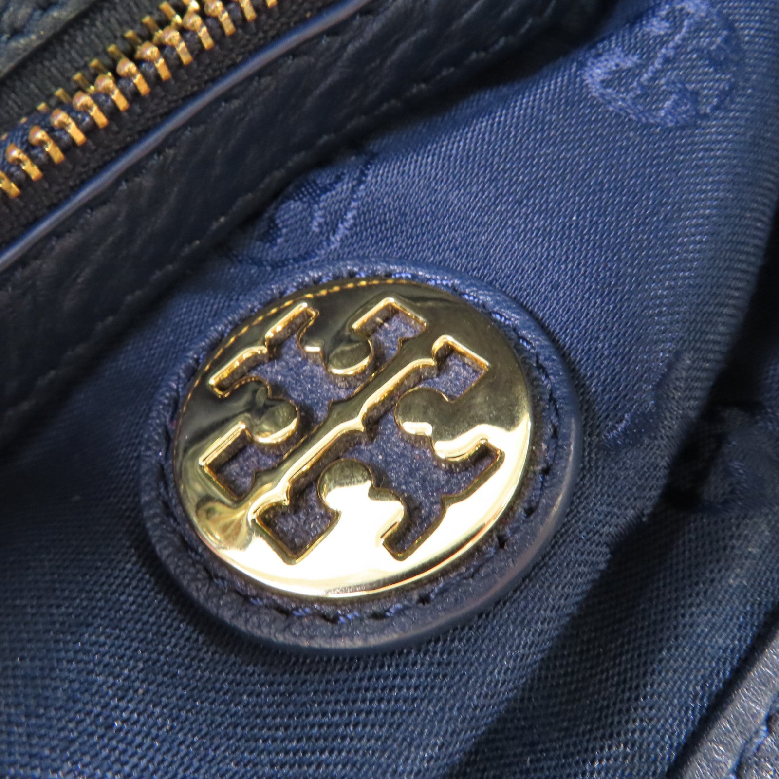 Tory Burch 牛皮皮革Shoulder Bag金扣肩背袋寶藍色