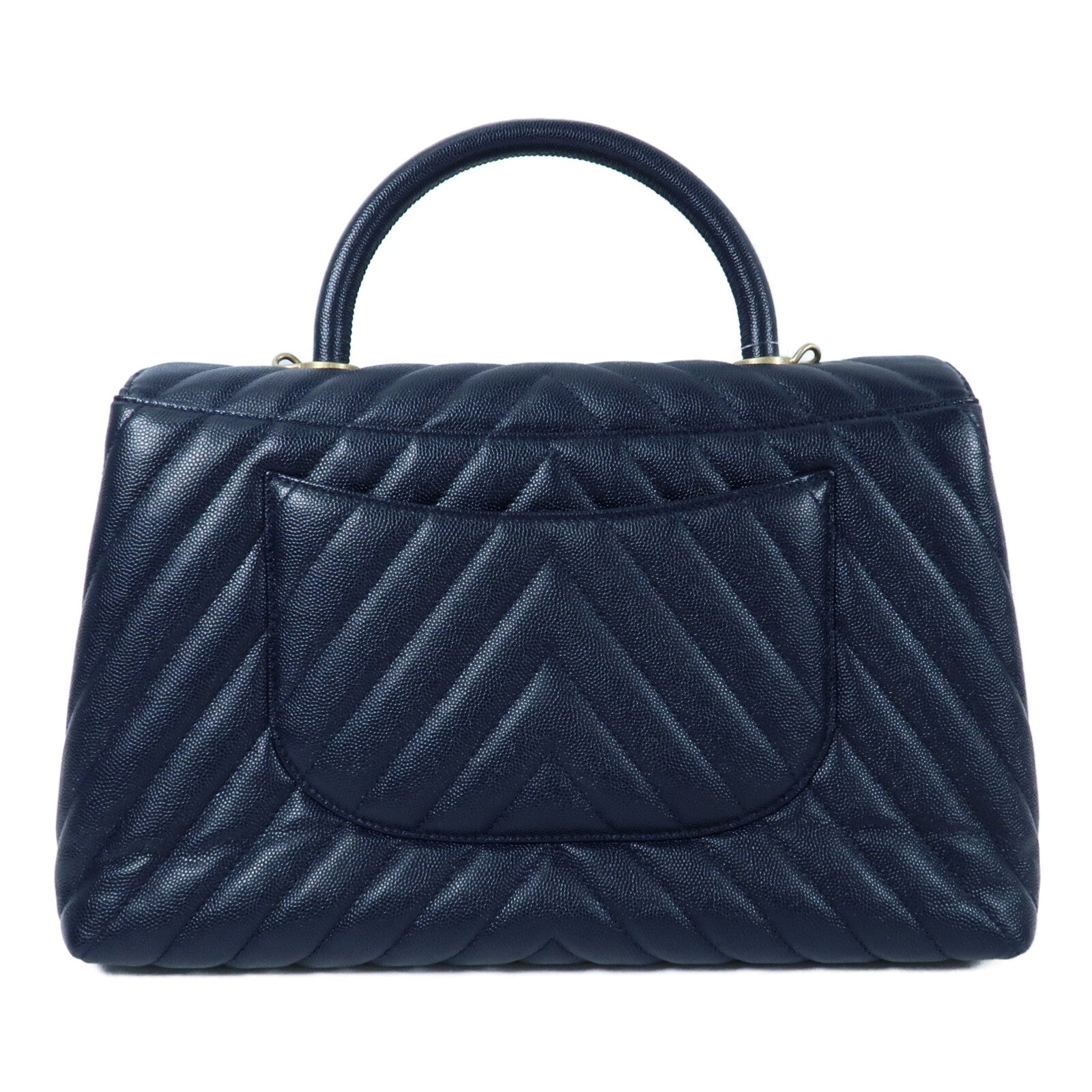 CHANEL 牛皮皮革Coco Handle Small金扣鏈帶手挽肩背兩用袋