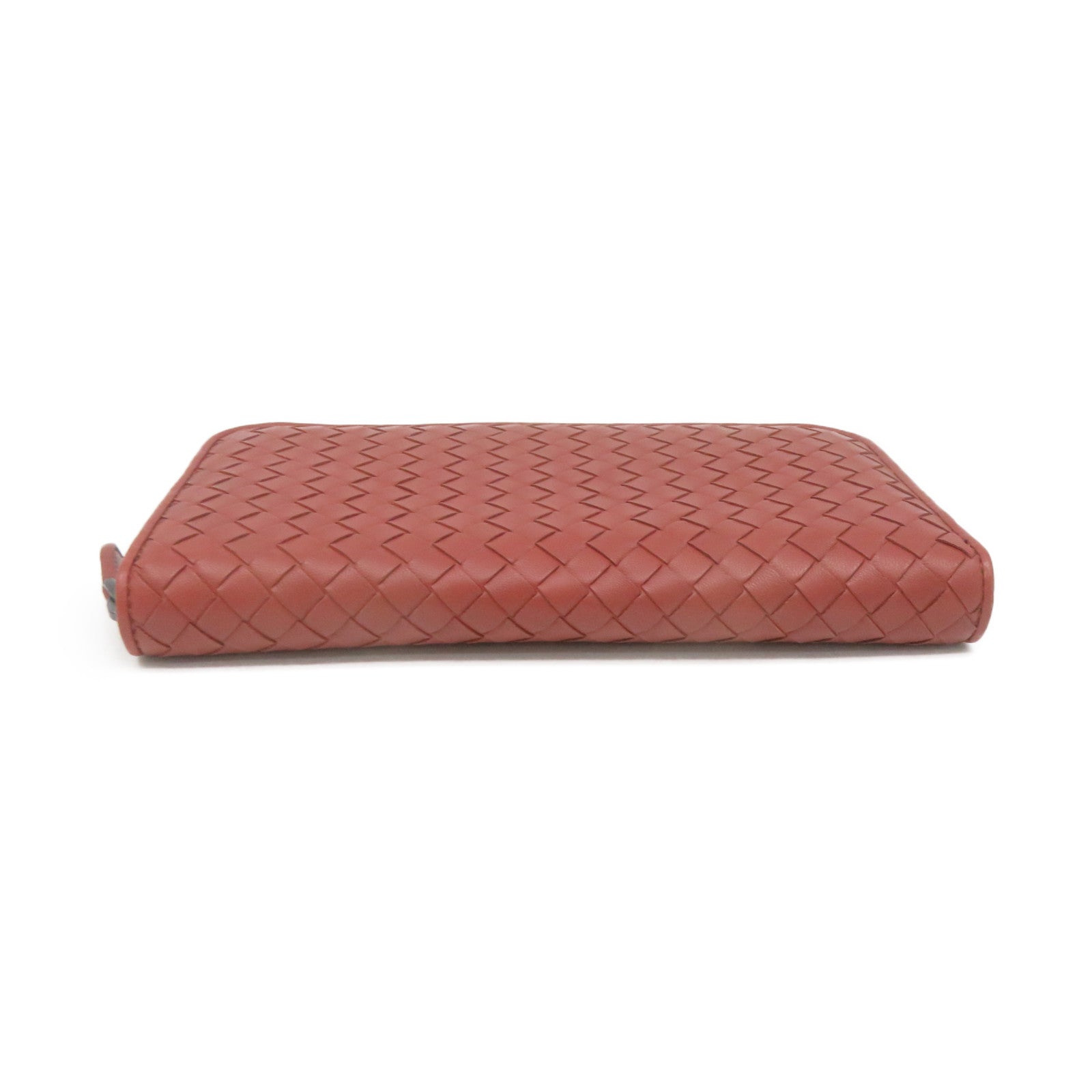 BOTTEGA VENETA Textured Leather Zipper Long Wallet Zipper Long Wallet Brown