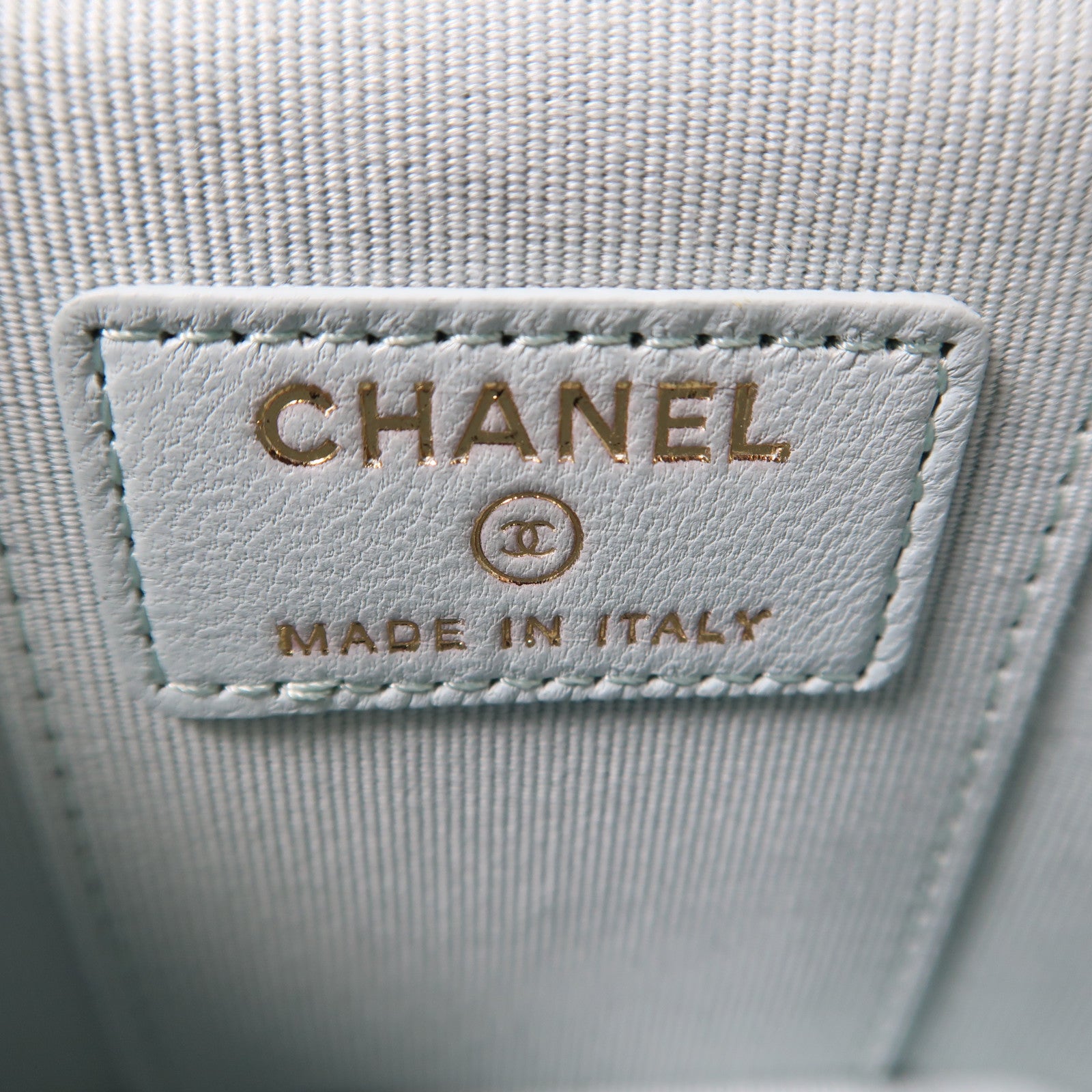 CHANEL 【激減優惠】菱格羊皮皮革Chain Shoulder金扣鏈帶手挽肩背兩用袋淺綠色