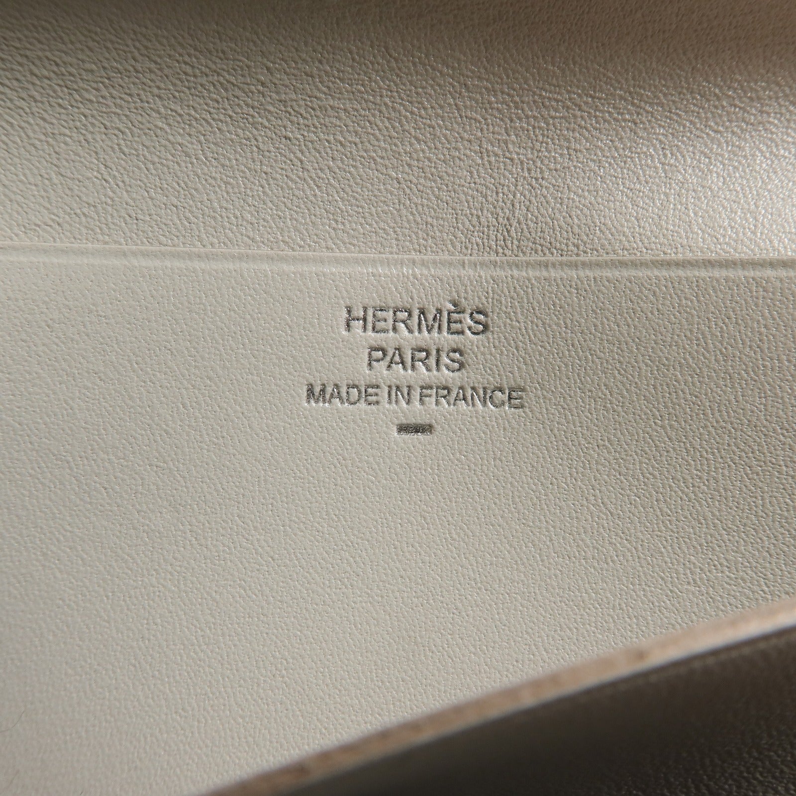 HERMES Tadelakt皮革/蜥蝪皮革Bearn Long Wallet長錢包Gris Perle