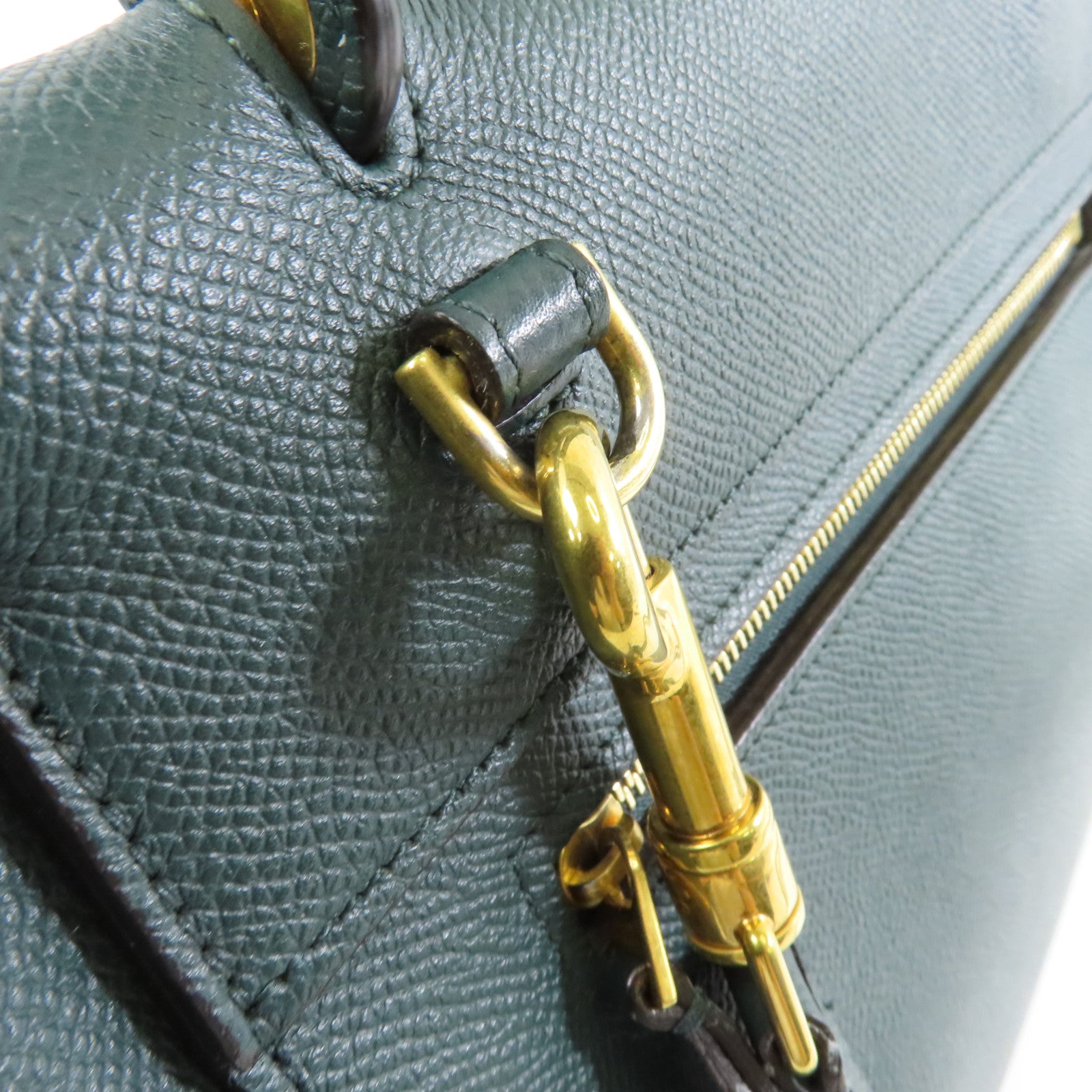 CELINE 牛皮皮革Belt Bag金扣手挽肩背兩用袋綠色