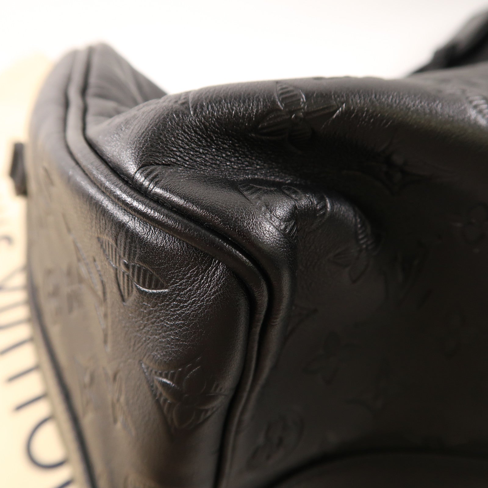 LOUIS VUITTON Monogram Shadow Keepall 50 Bandouliere手挽肩背兩用旅行袋黑色