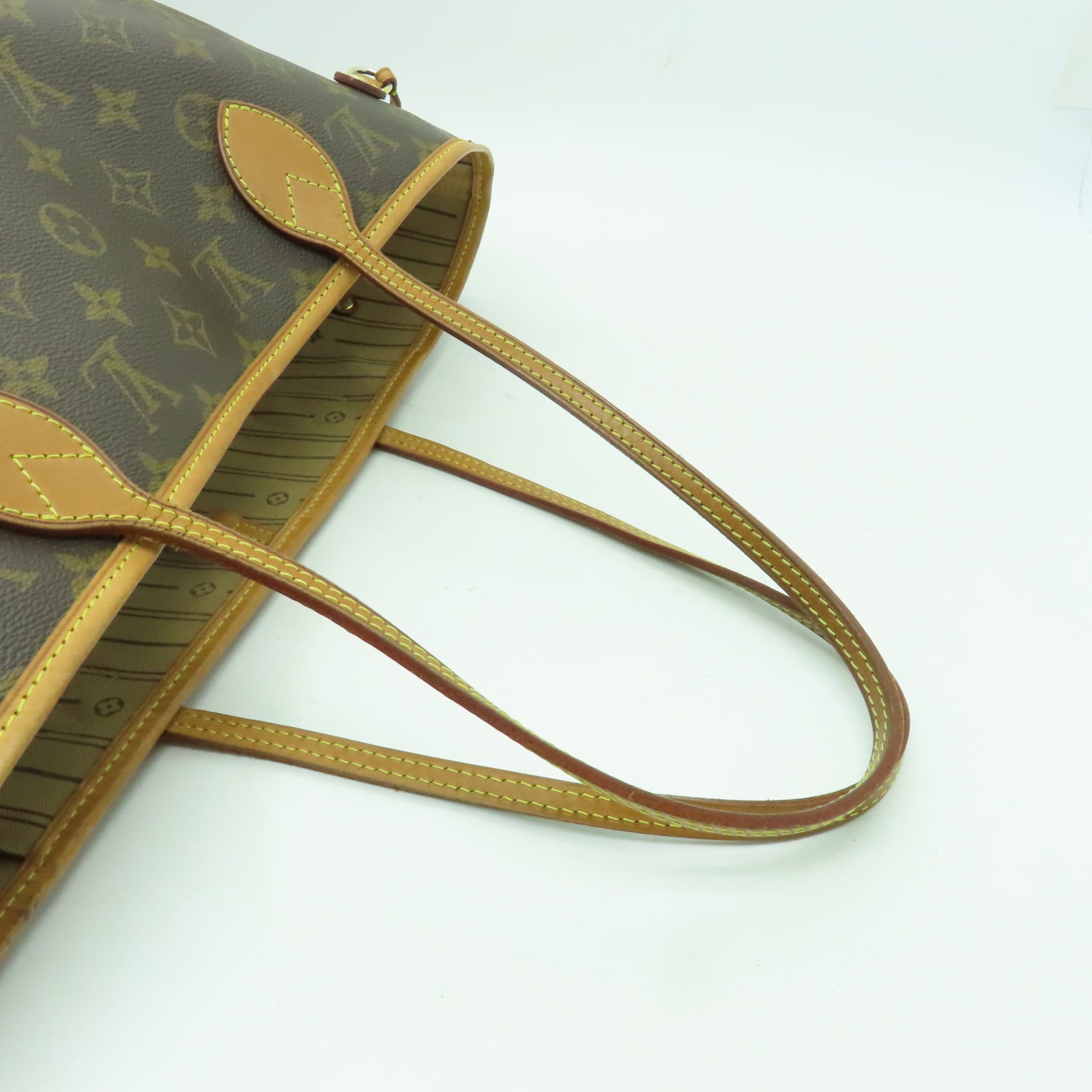LOUIS VUITTON 【激減優惠】Monogram Neverfull MM金扣手挽袋棕色