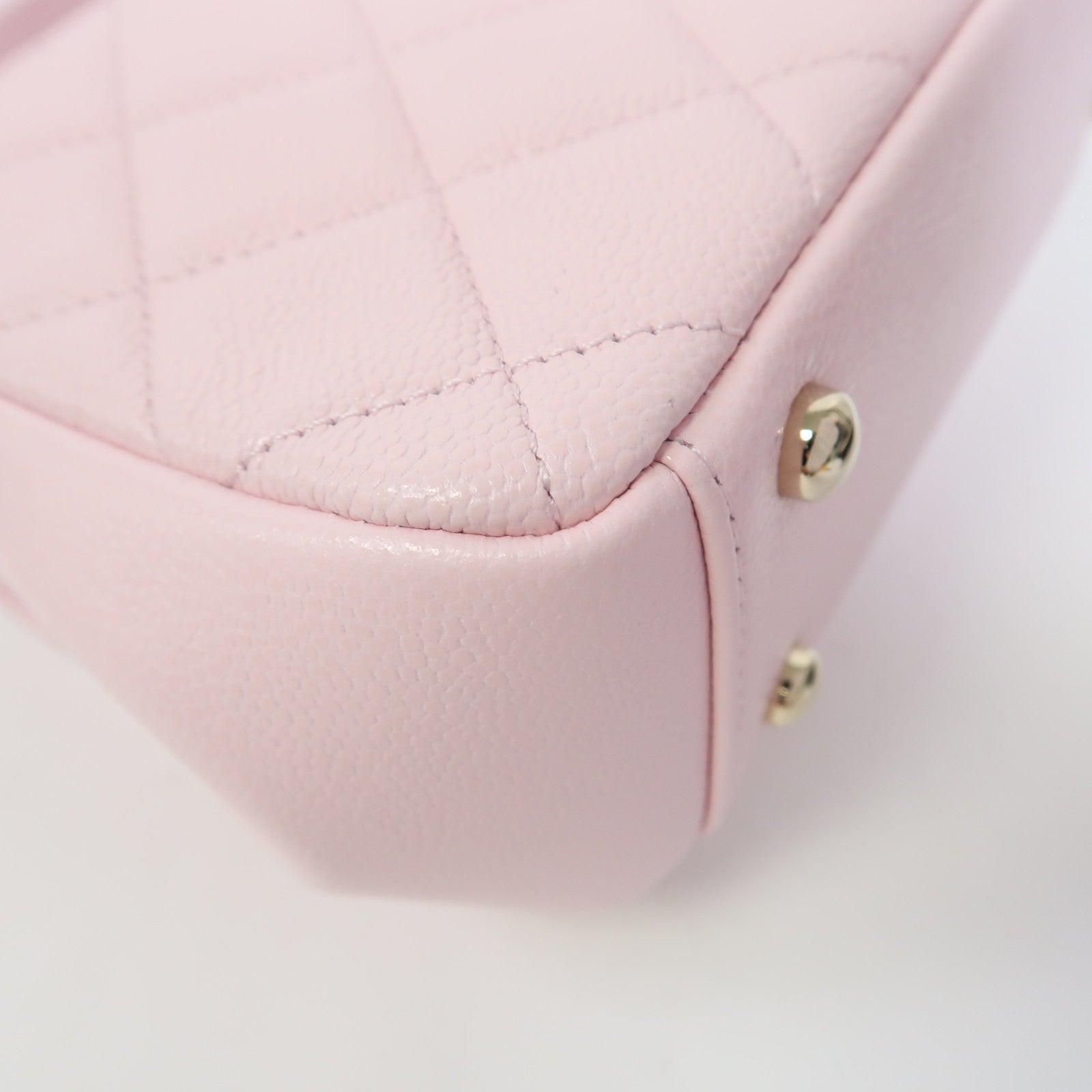 CHANEL 菱格Caviar皮革Business Affinity Chain Shoulder Bag金扣鏈帶手挽肩背兩用袋粉紅色