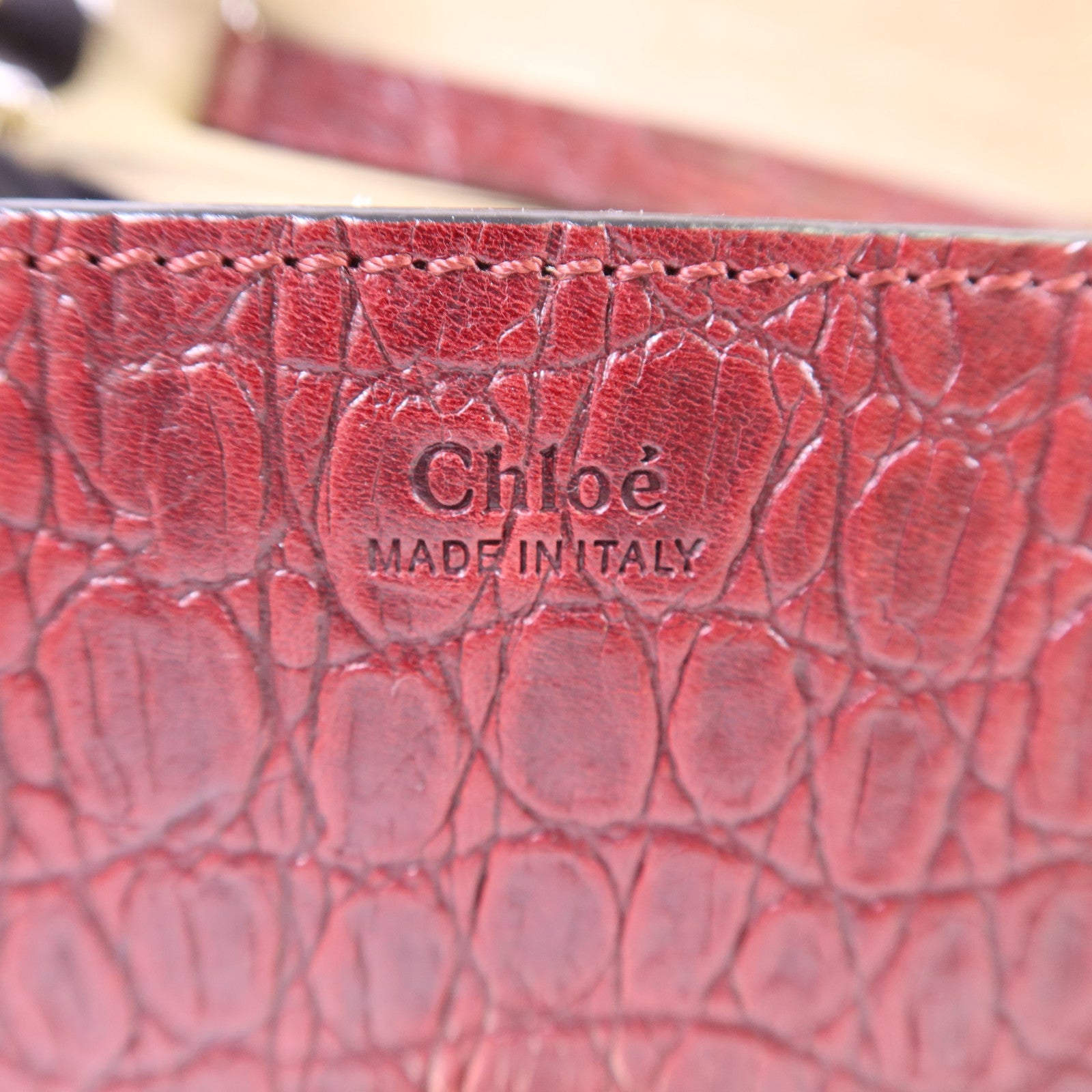 Chloe 牛皮皮革Shoulder Bag金扣鏈帶肩背袋