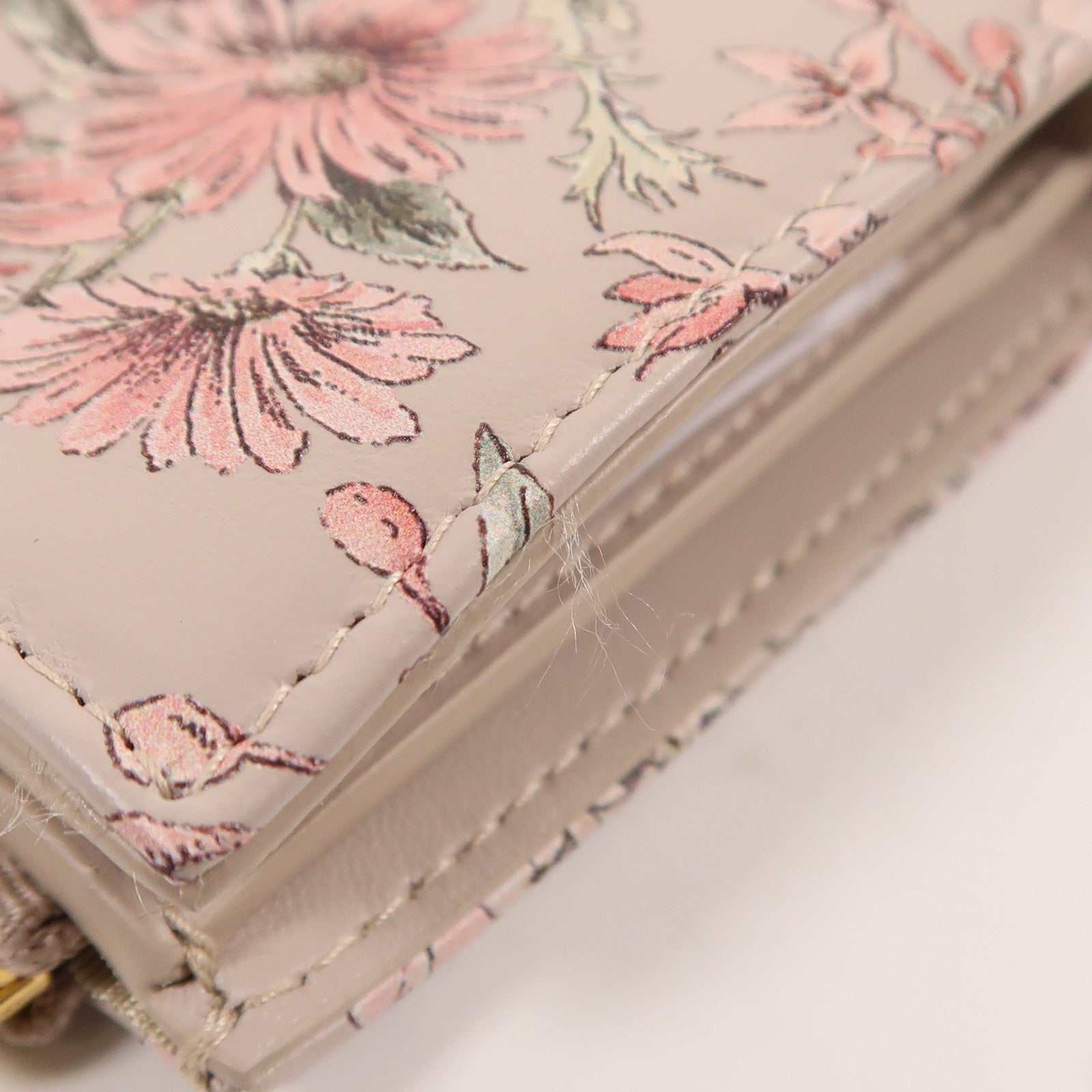 Dior 牛皮皮革Caro Dahlia Wallet金扣錢包