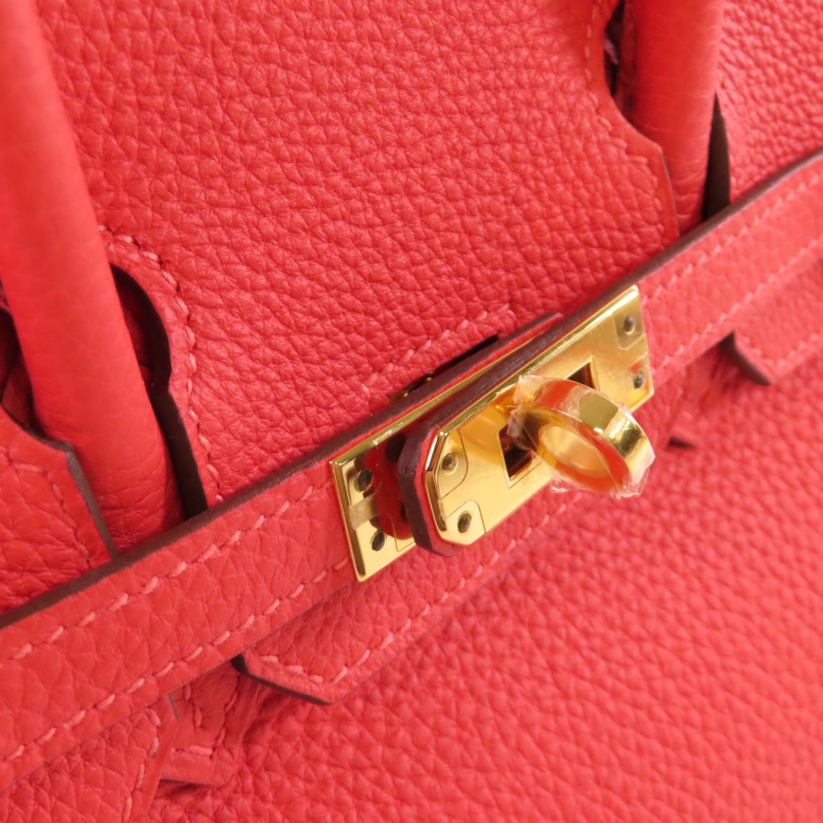 HERMES Togo皮革Birkin 25 Hand Bag金扣手挽袋2R Rouge Pivoine牡丹紅色