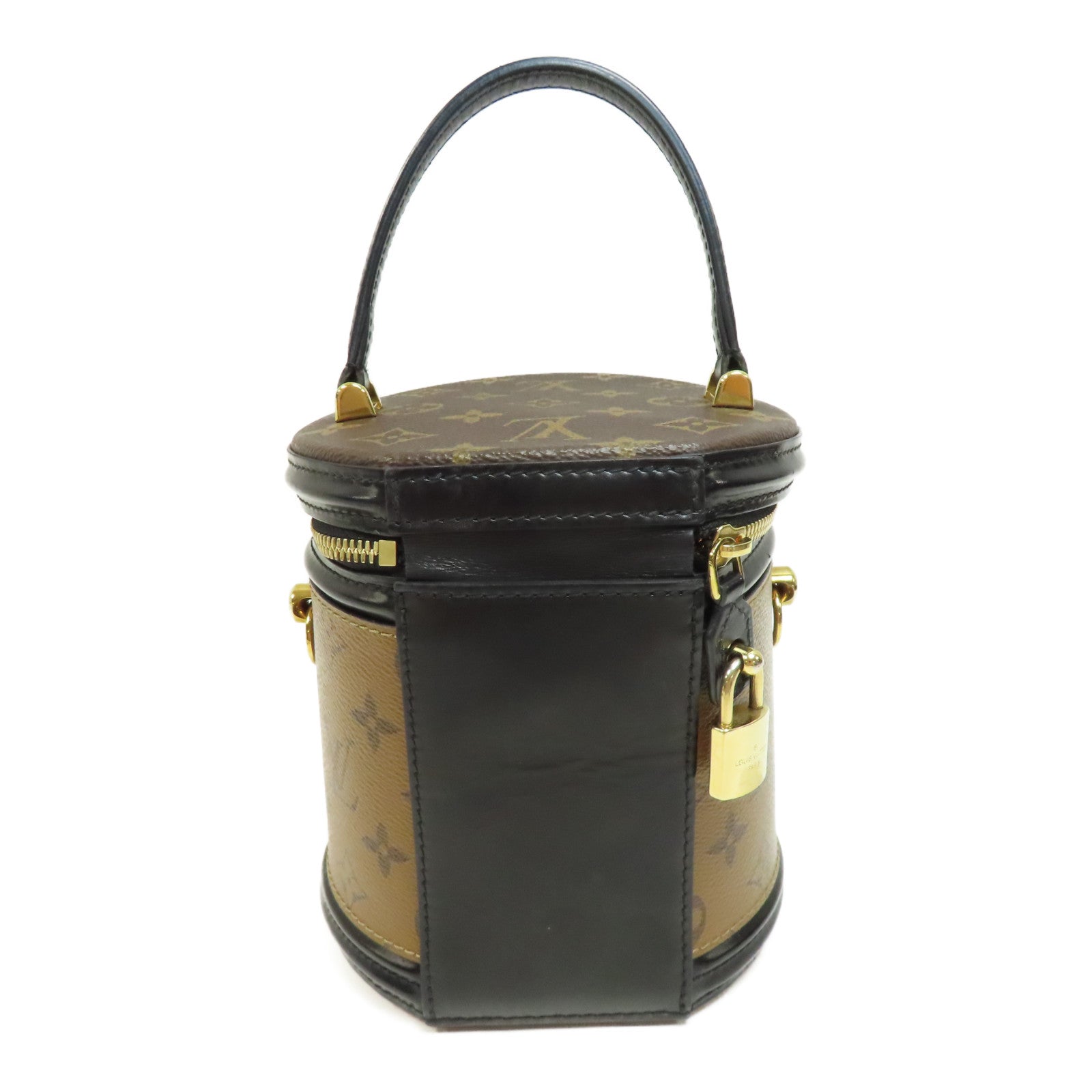 LOUIS VUITTON Monogram Reverse Cannes金扣手挽肩背兩用袋啡色