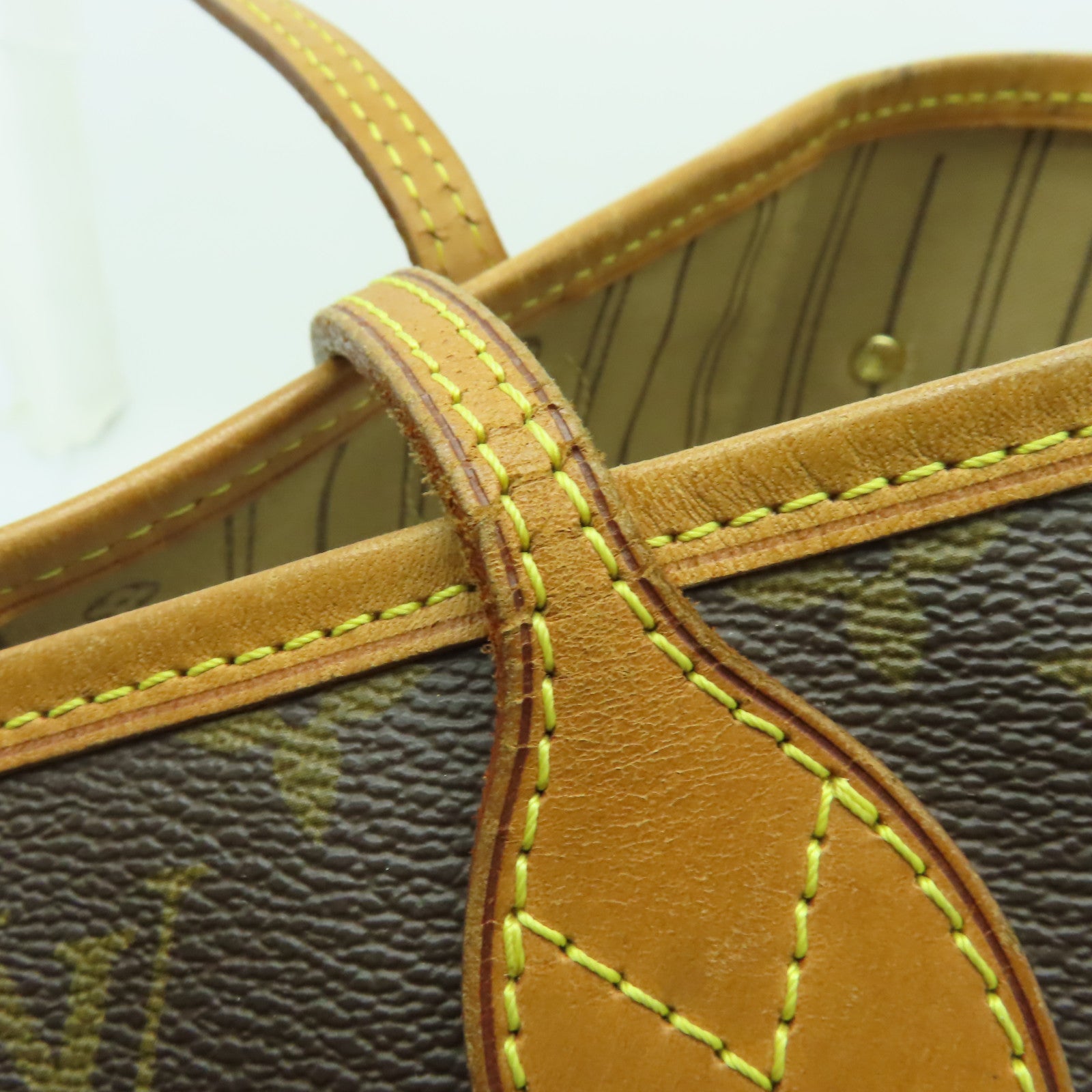LOUIS VUITTON 【激減優惠】Monogram Neverfull MM金扣手挽袋棕色