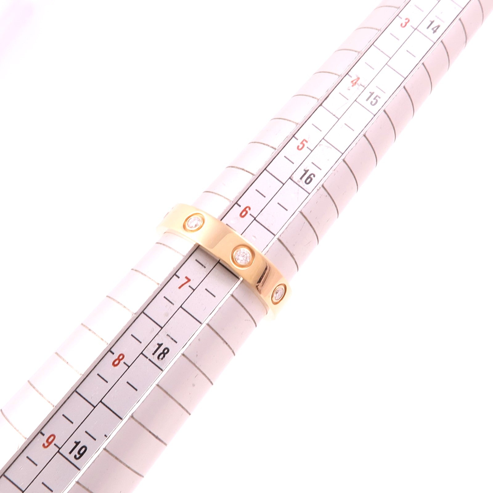 CARTIER 18K玫瑰金Love Ring Small Model 8 Diamonds鑽石戒指Cartier#53