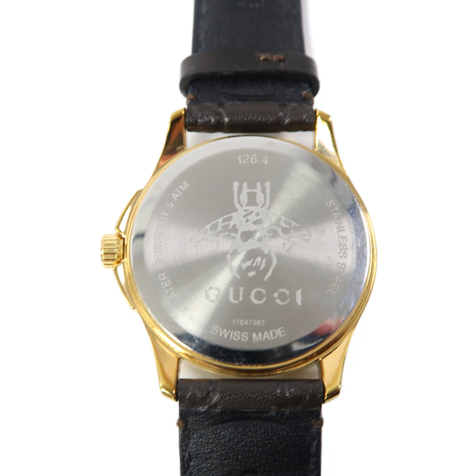 GUCCI Gucci Watch皮革/不鏽鋼手錶使用機芯啡色
