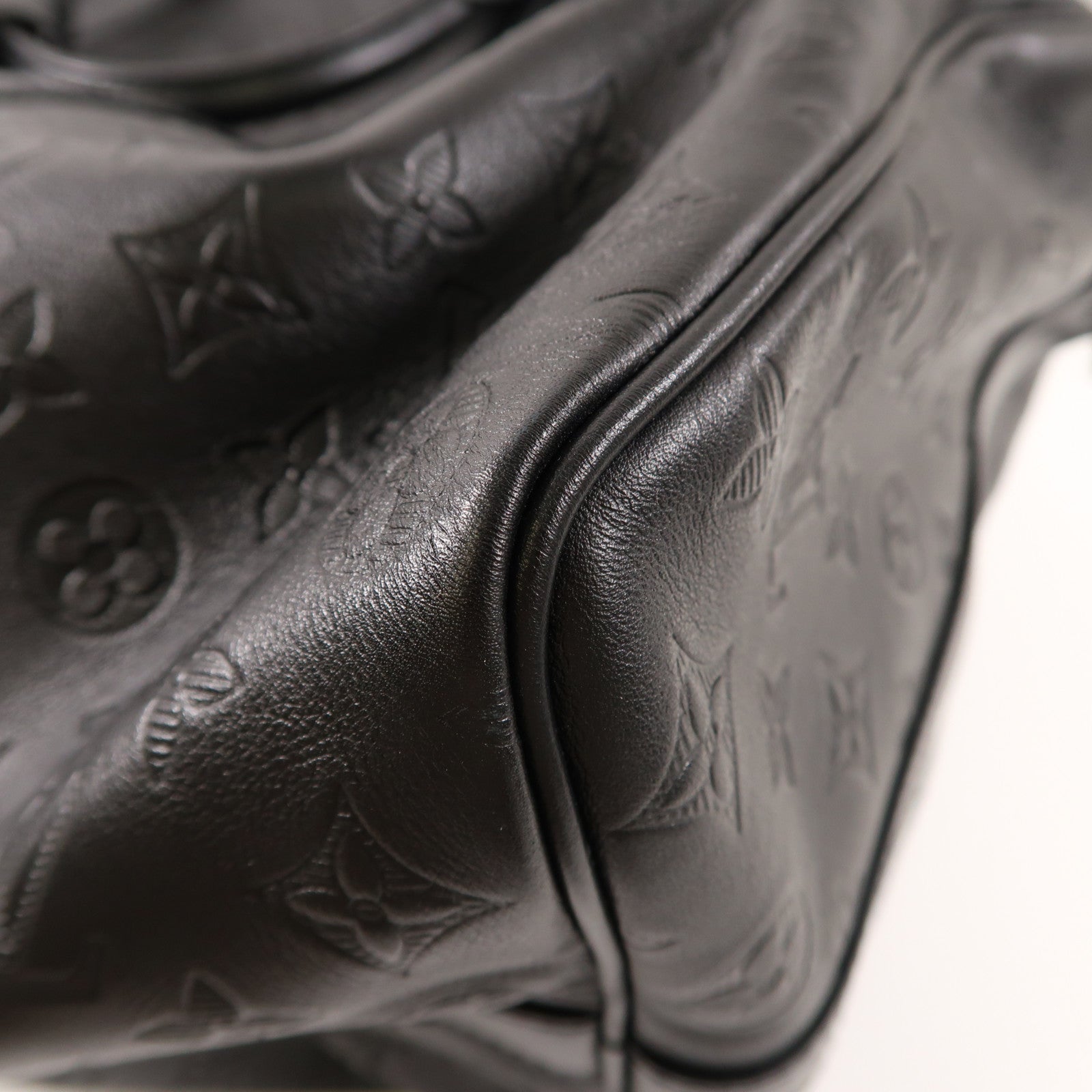 LOUIS VUITTON Monogram Shadow Keepall 50 Bandouliere手挽肩背兩用旅行袋黑色