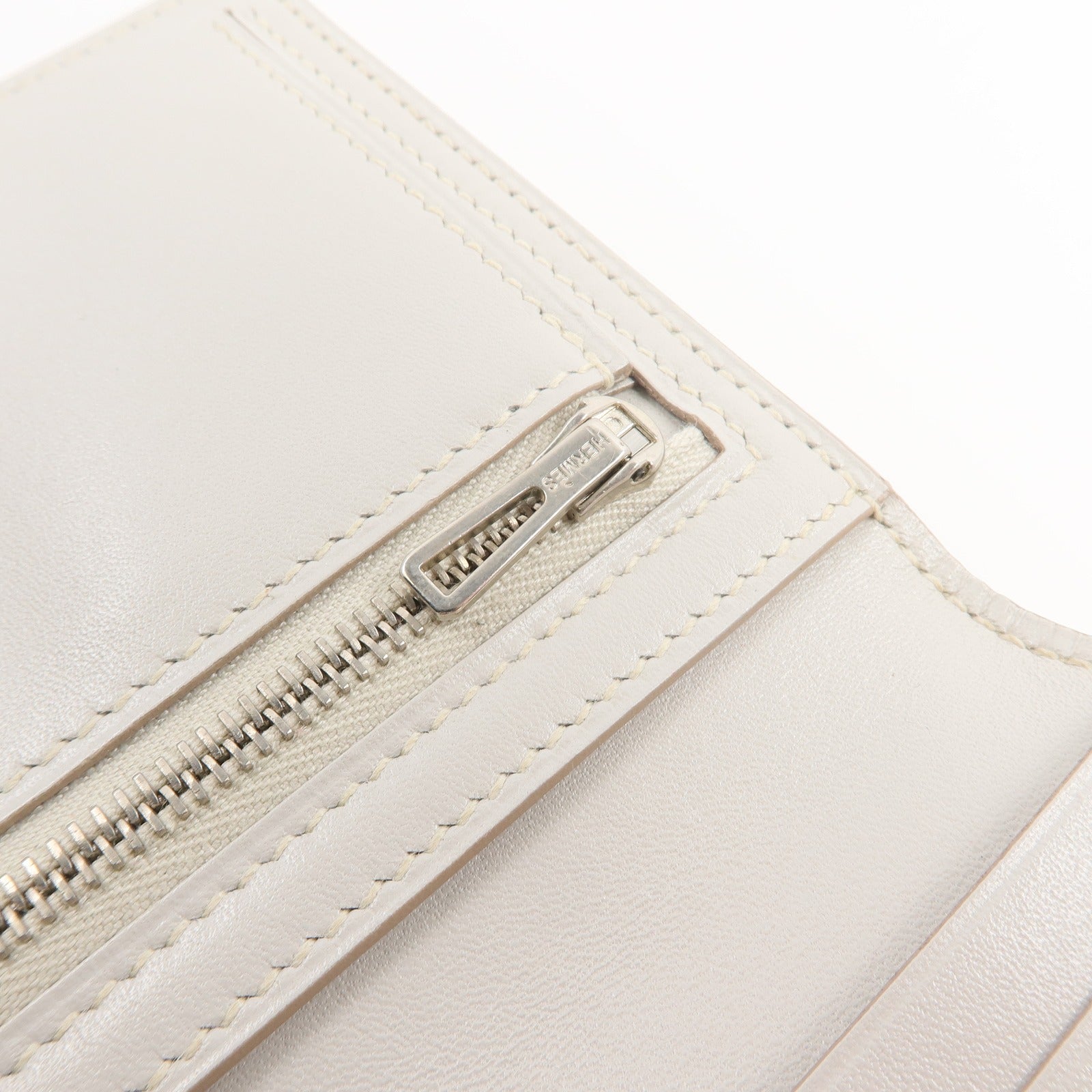 HERMES Tadelakt皮革/蜥蝪皮革Bearn Long Wallet長錢包Gris Perle