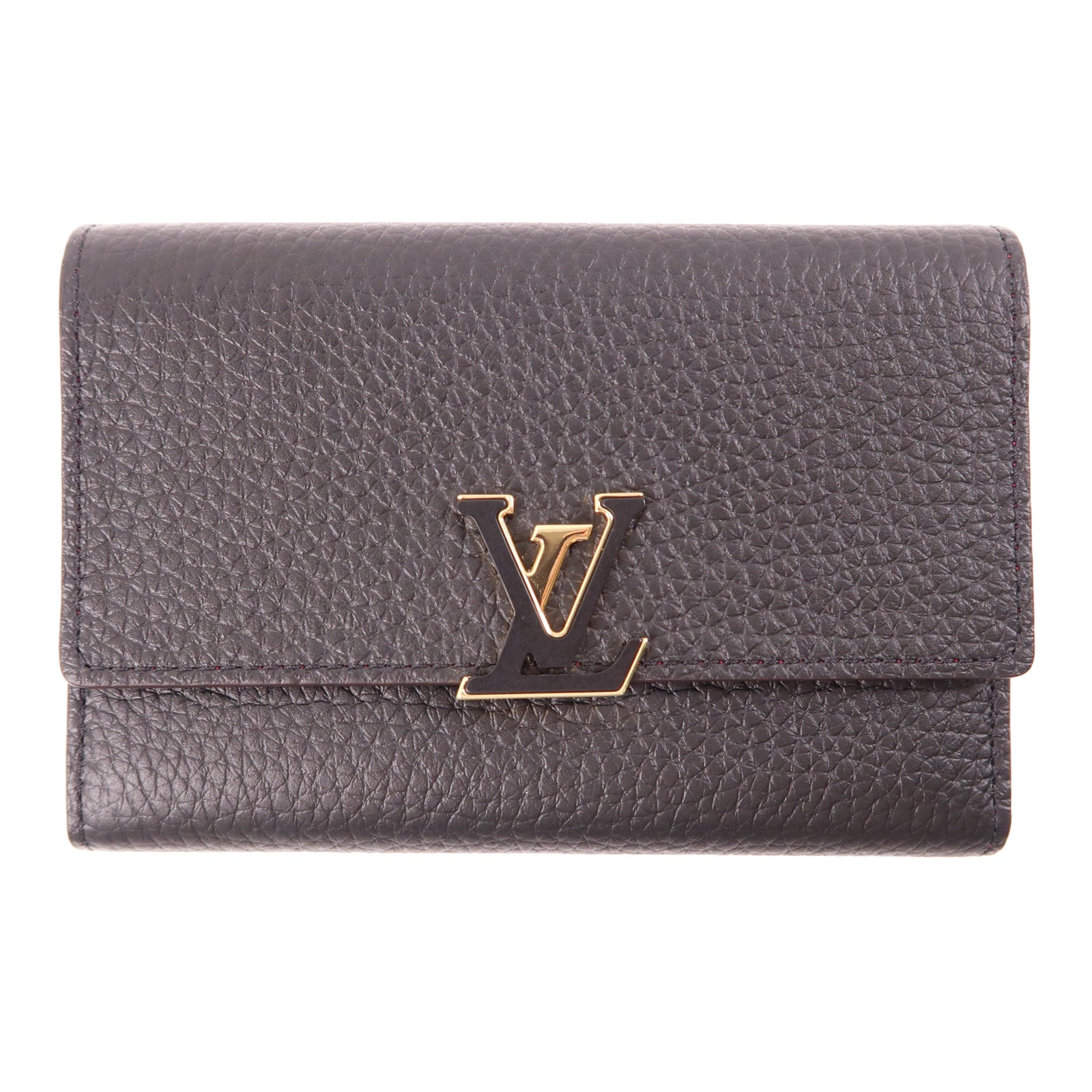LOUIS VUITTON Taurillon Capucines Wallet金扣錢包