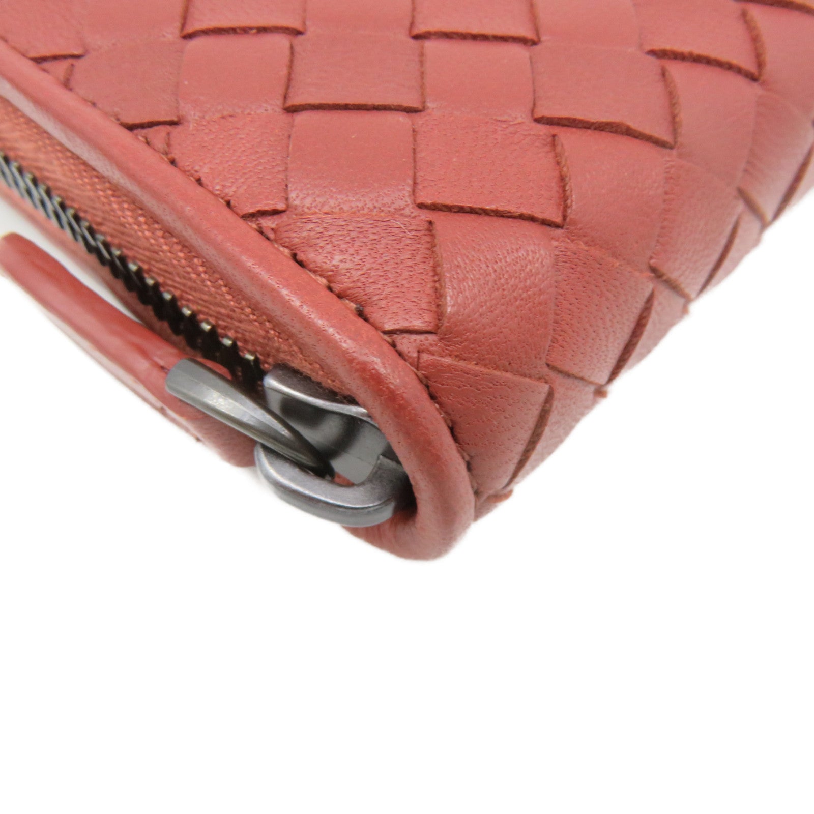 BOTTEGA VENETA Textured Leather Zipper Long Wallet Zipper Long Wallet Brown