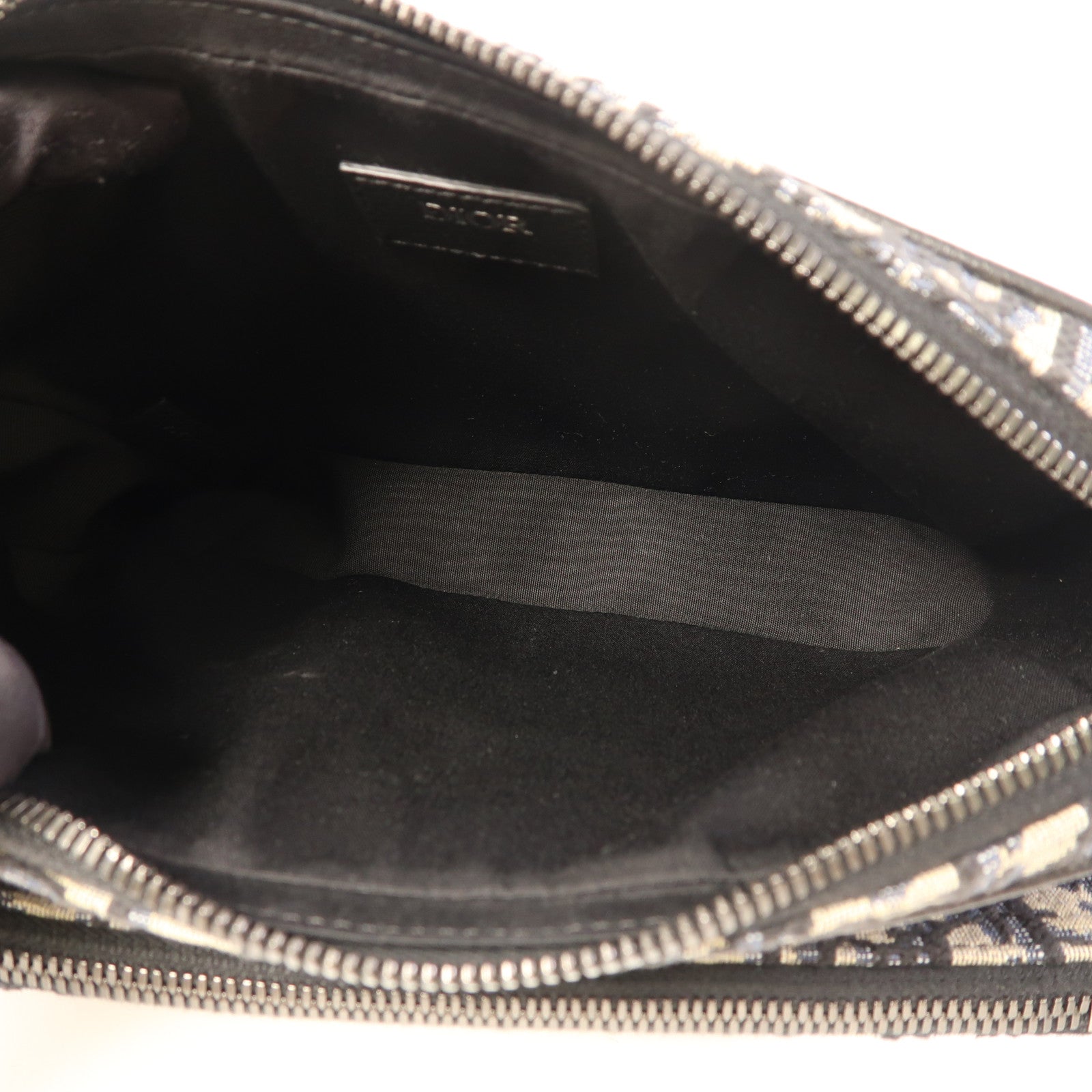 Dior 帆布Saddle Triple Pouch銀扣肩背袋
