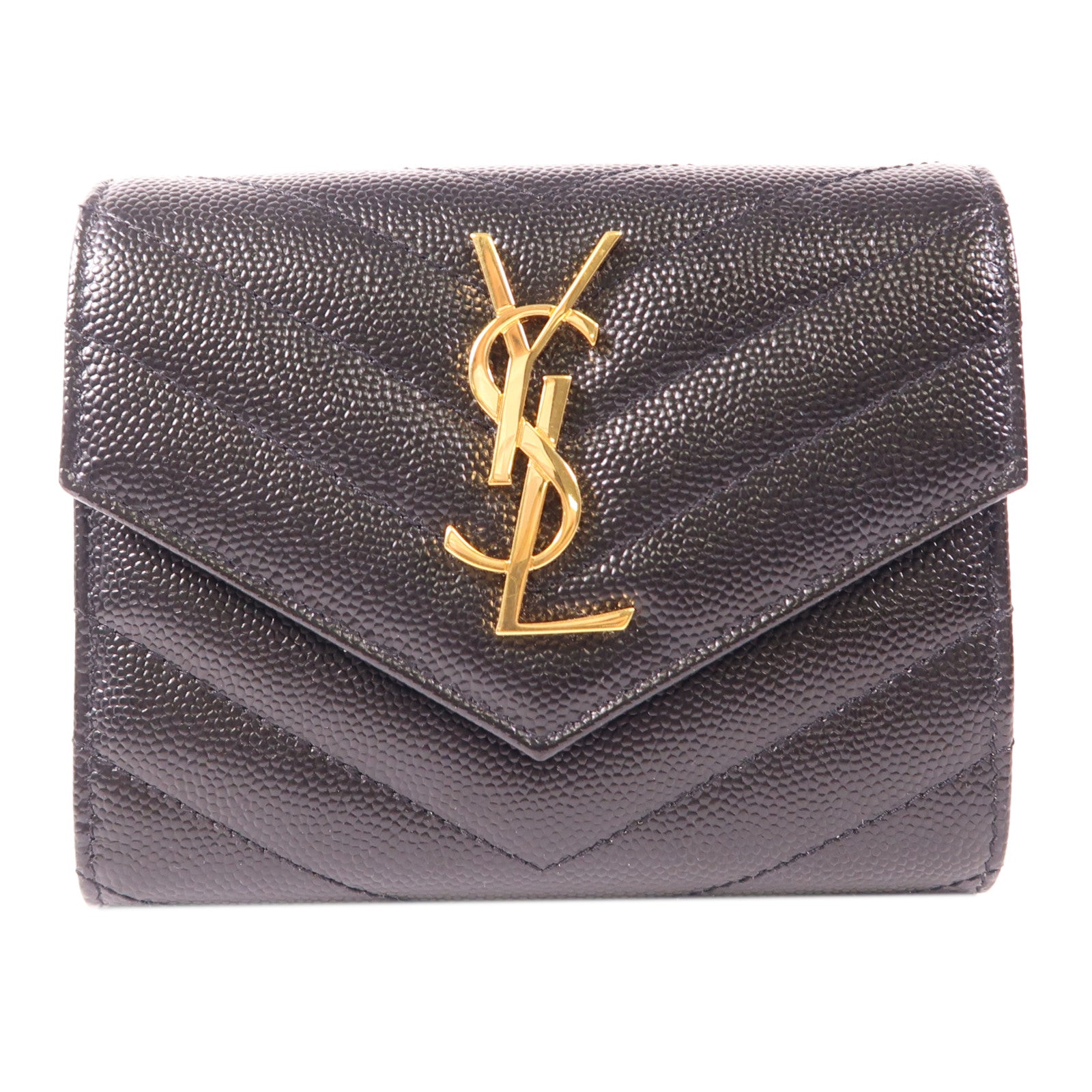 SAINT LAURENT 牛皮皮革Wallet金扣錢包