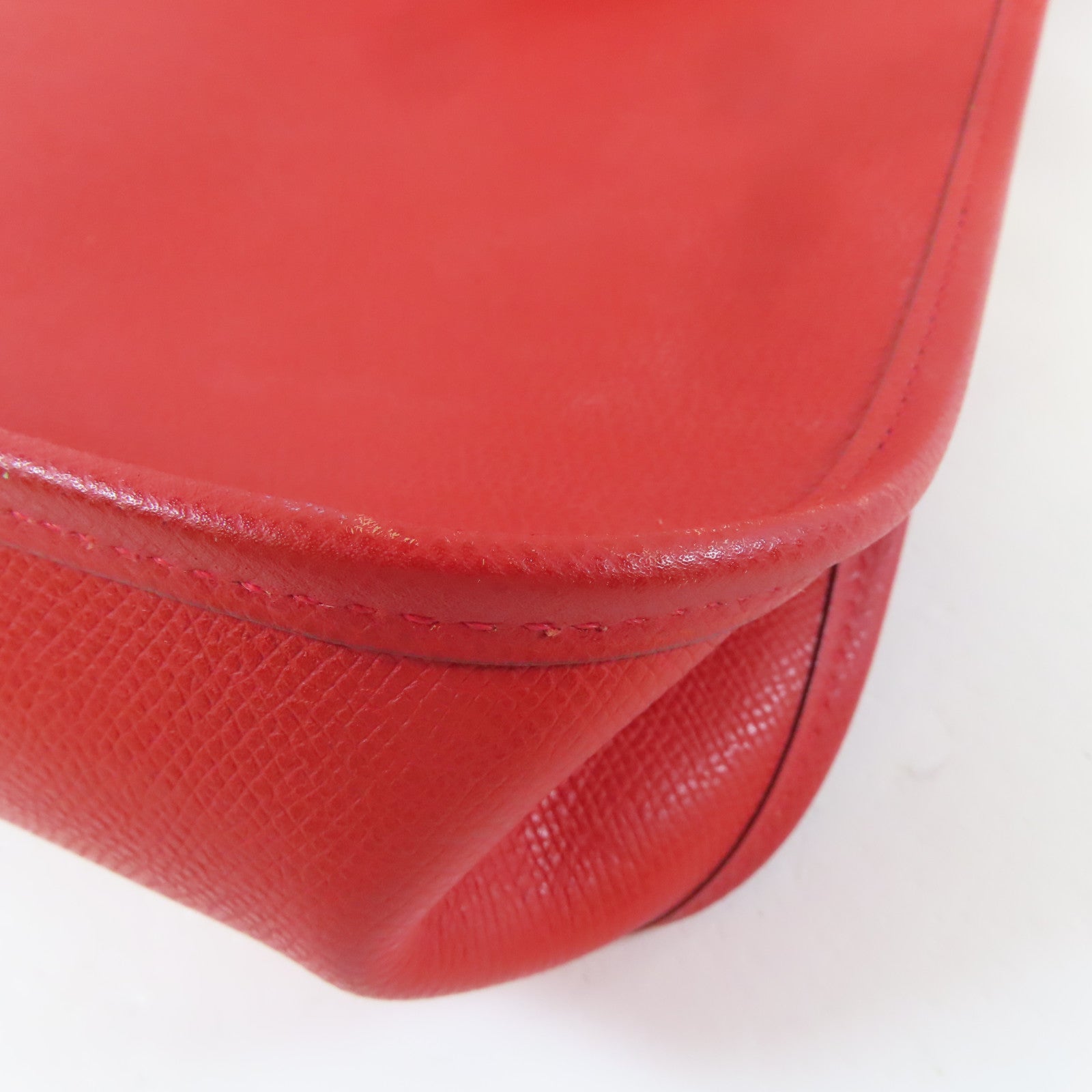 HERMES Epsom皮革Vespa Shoulder Bag銀扣肩背袋法拉利紅色