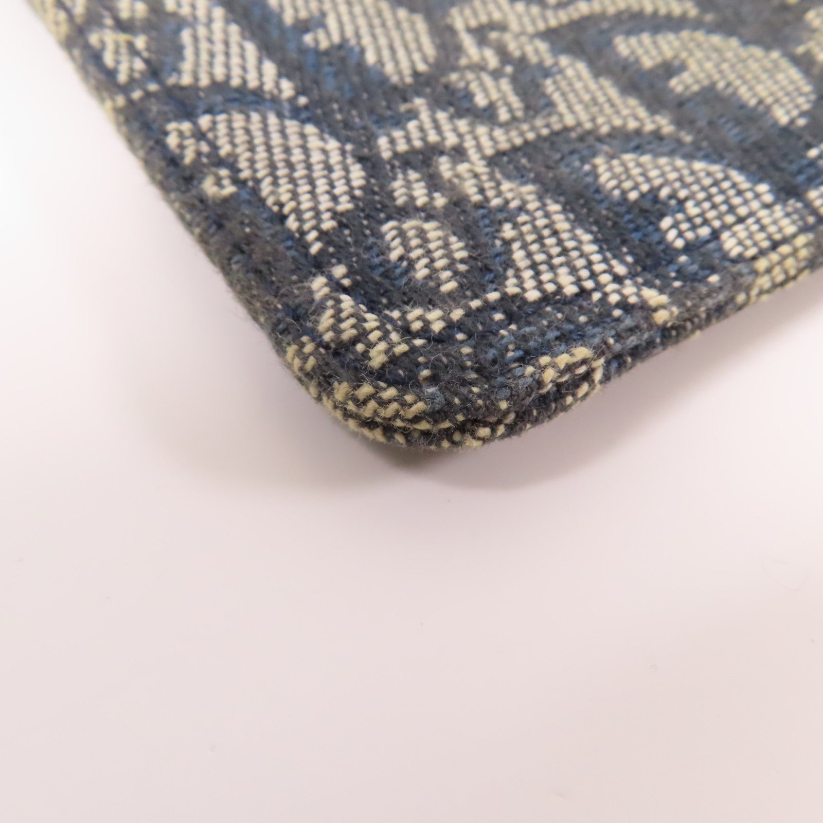 Dior 帆布Pouch銀扣手拿包藍色