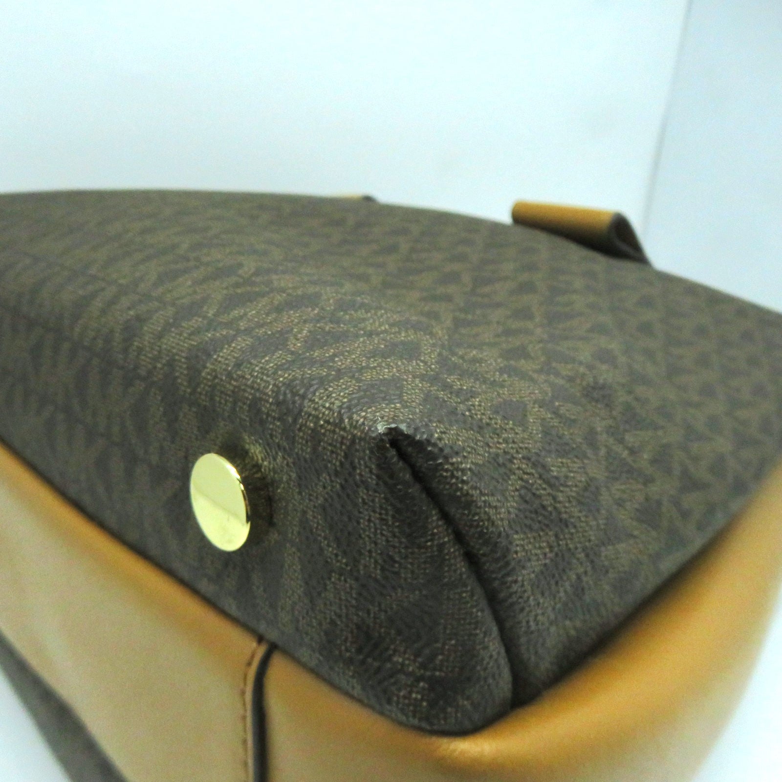 Michael Kors 【激減優惠】塗層帆布2way Shoulder Bag金扣手挽肩背兩用袋啡色