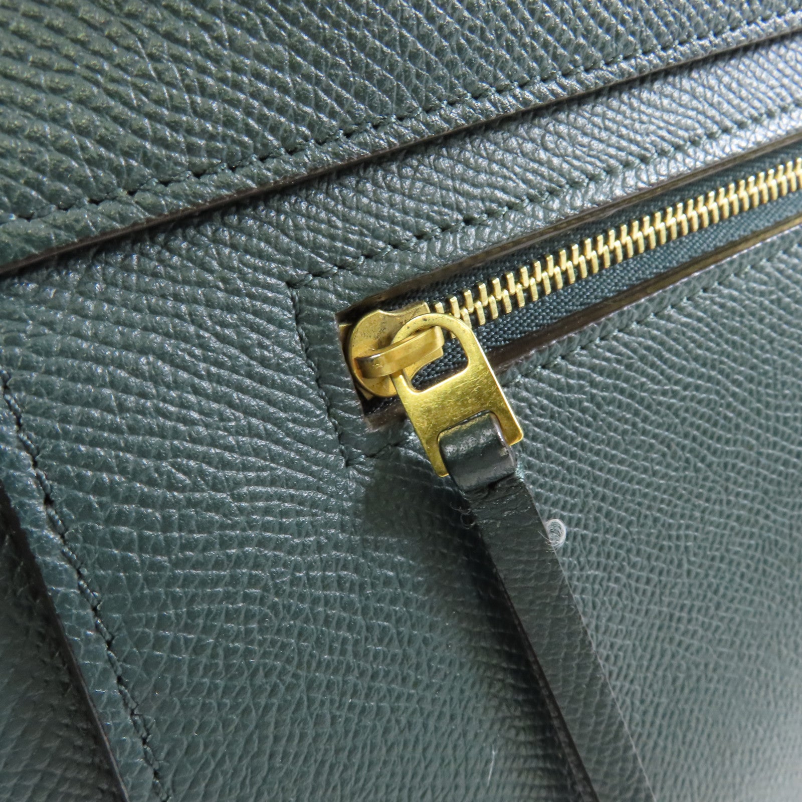 CELINE 牛皮皮革Belt Bag金扣手挽肩背兩用袋綠色