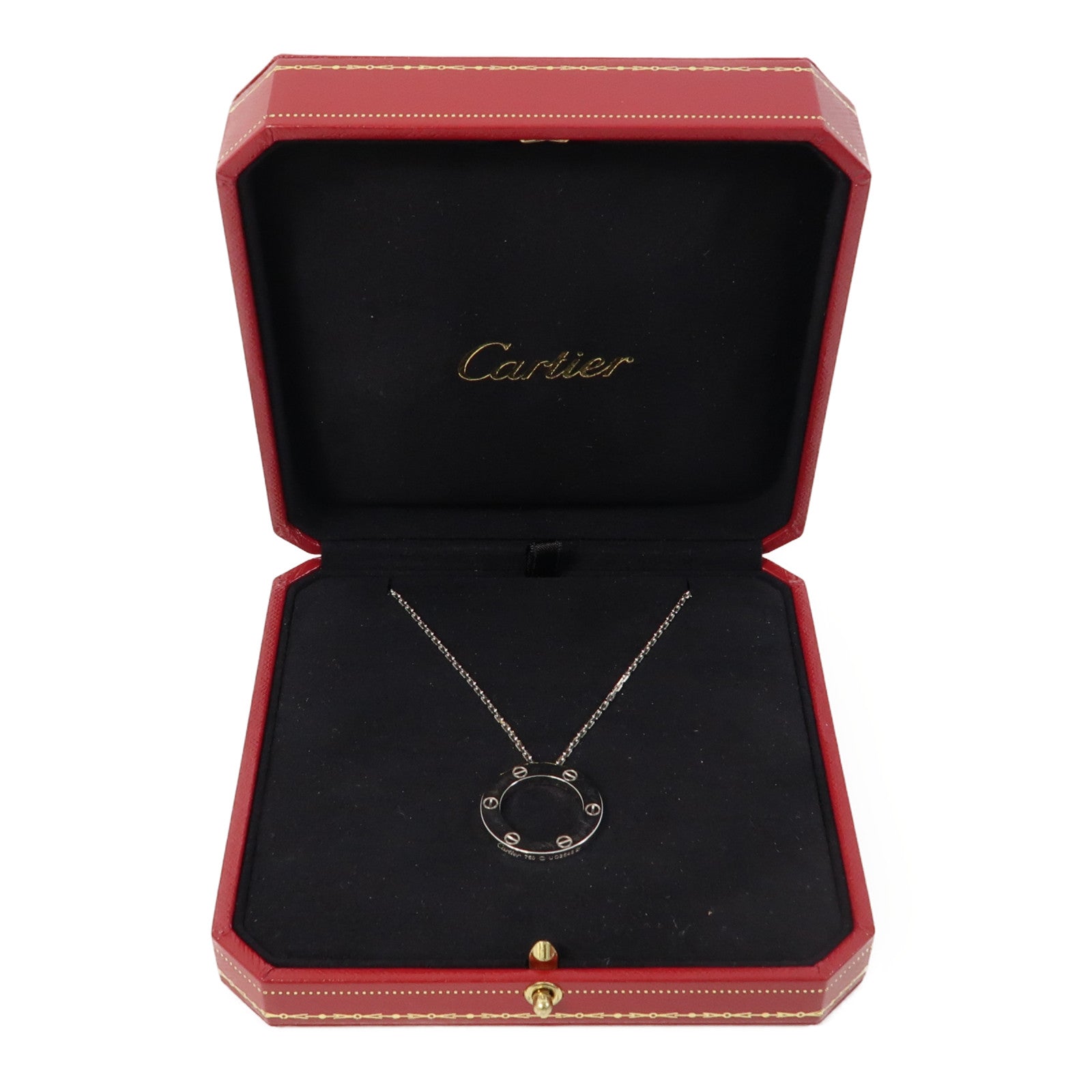 CARTIER 18K白金Love Necklace項鍊銀色