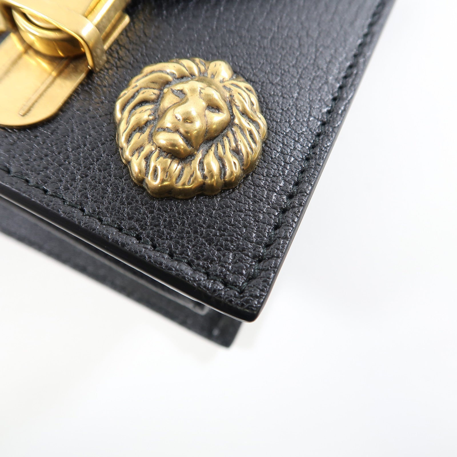 GUCCI 皮革/蛇皮皮革Ottilia金扣手挽肩背兩用袋黑色