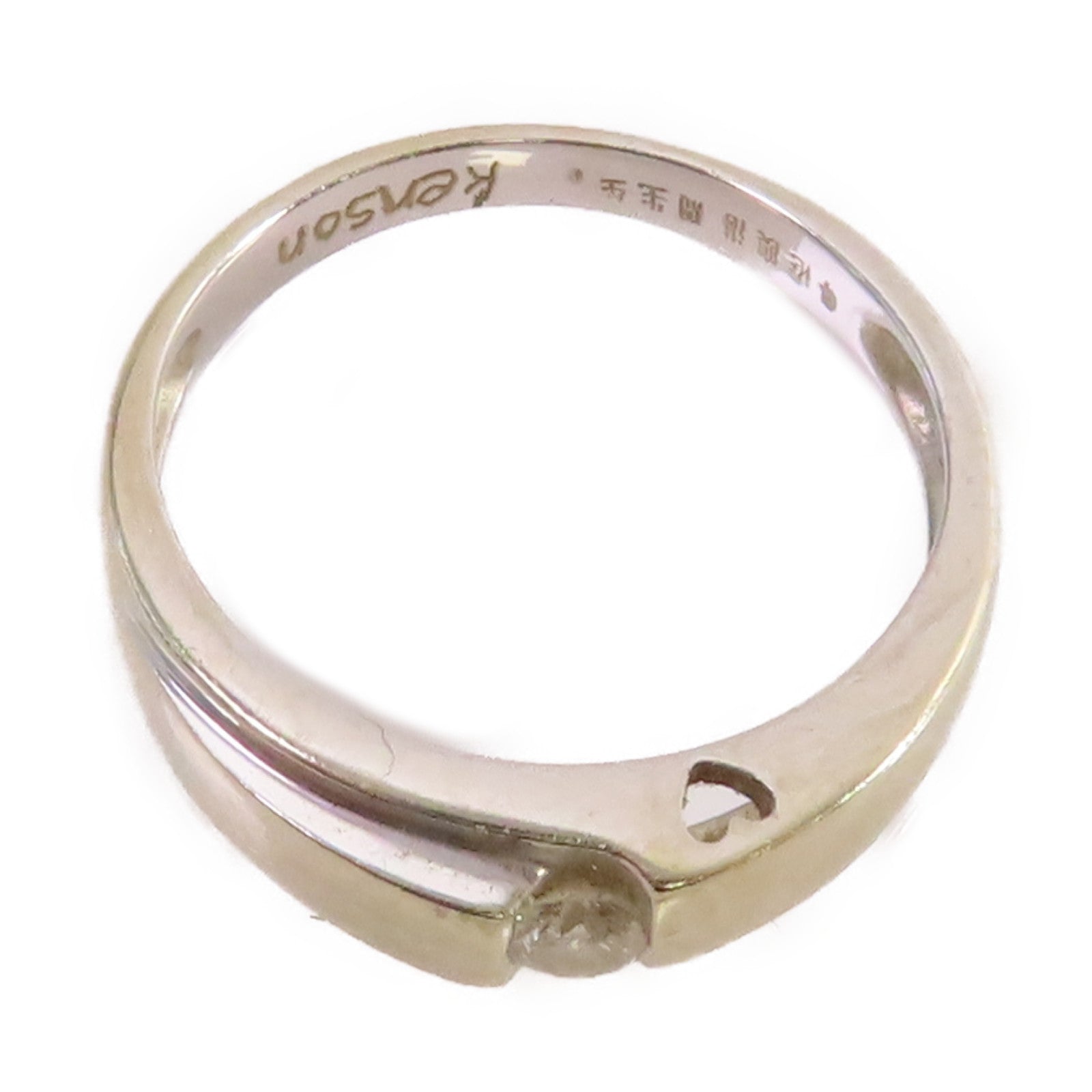 JEWELRY 【激減優惠】18K白金/0.09ct鑽石Diamond Ring戒指US#4.25