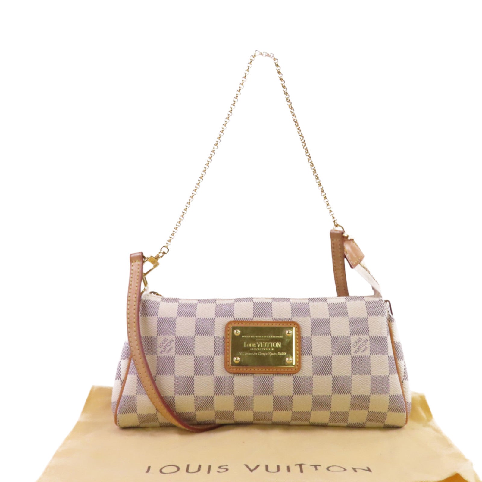 LOUIS VUITTON Damier Azur Eva金扣手挽肩背兩用袋