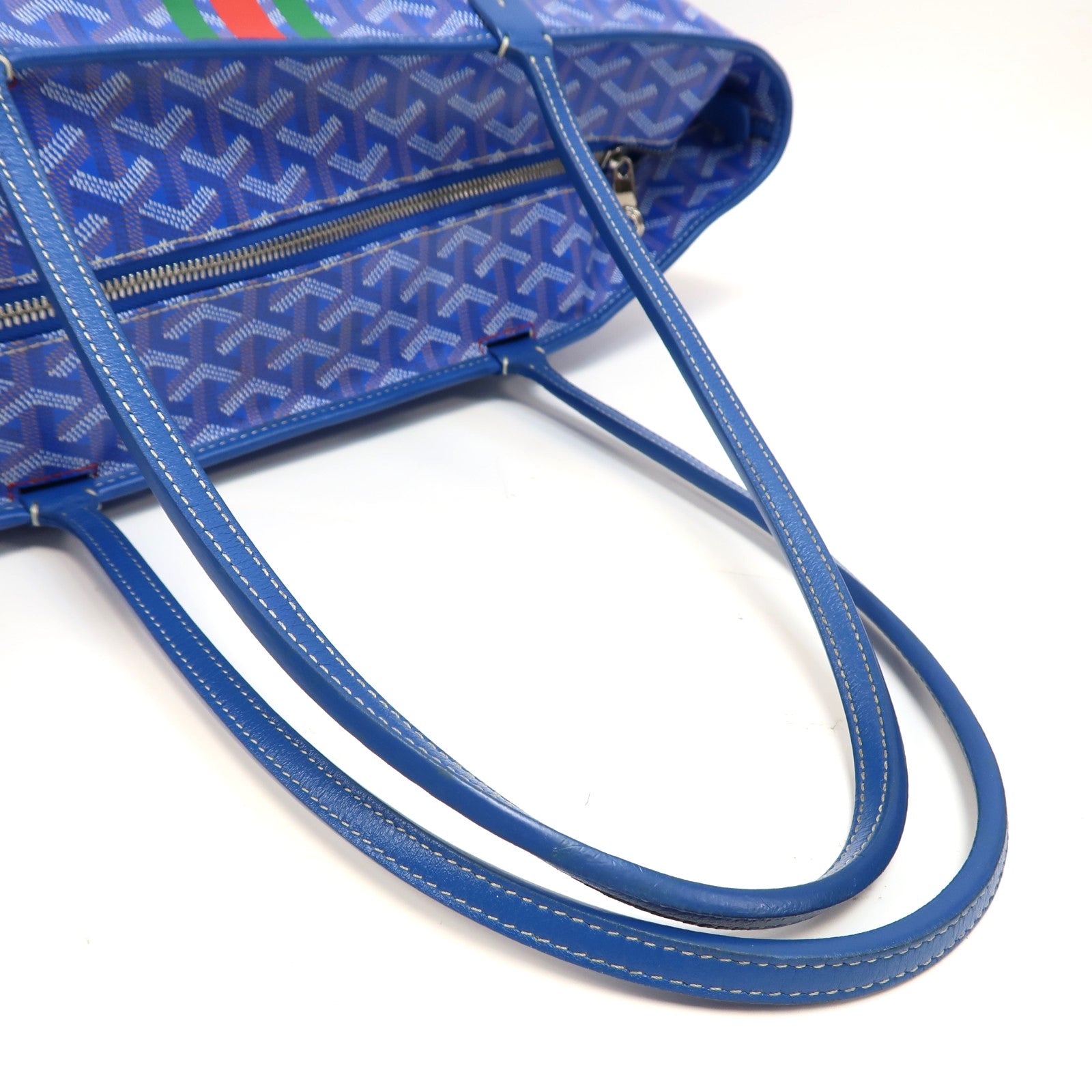 GOYARD 塗層帆布Artois銀扣肩背袋藍色