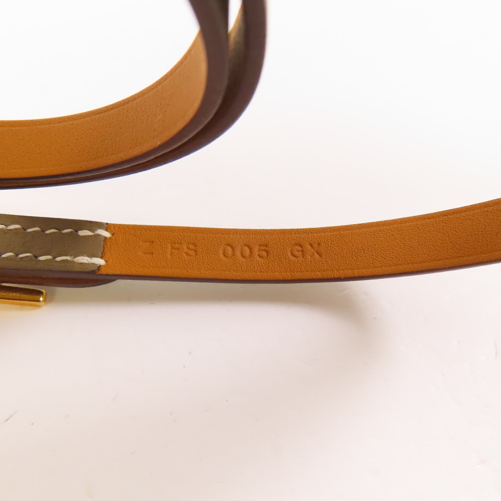 HERMES 【激減優惠】Swift皮革Cuir Hapi Bracelet金扣手鐲18 Etoupe