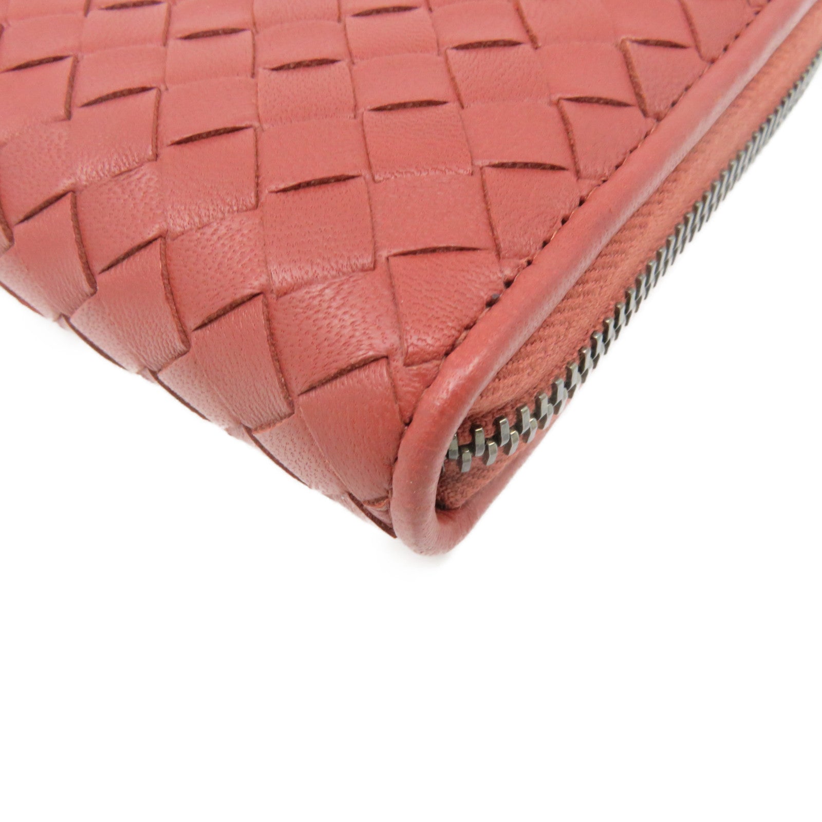 BOTTEGA VENETA Textured Leather Zipper Long Wallet Zipper Long Wallet Brown