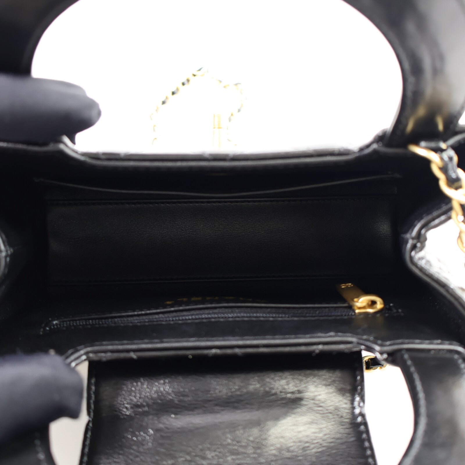 CHANEL 牛皮皮革Mini Kelly Bag鏈帶手挽肩背兩用袋