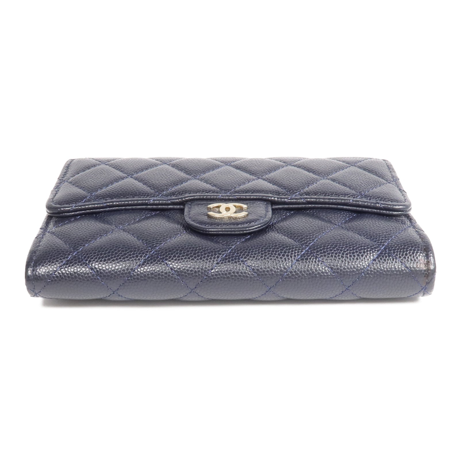 CHANEL 牛皮皮革Wallet金扣錢包