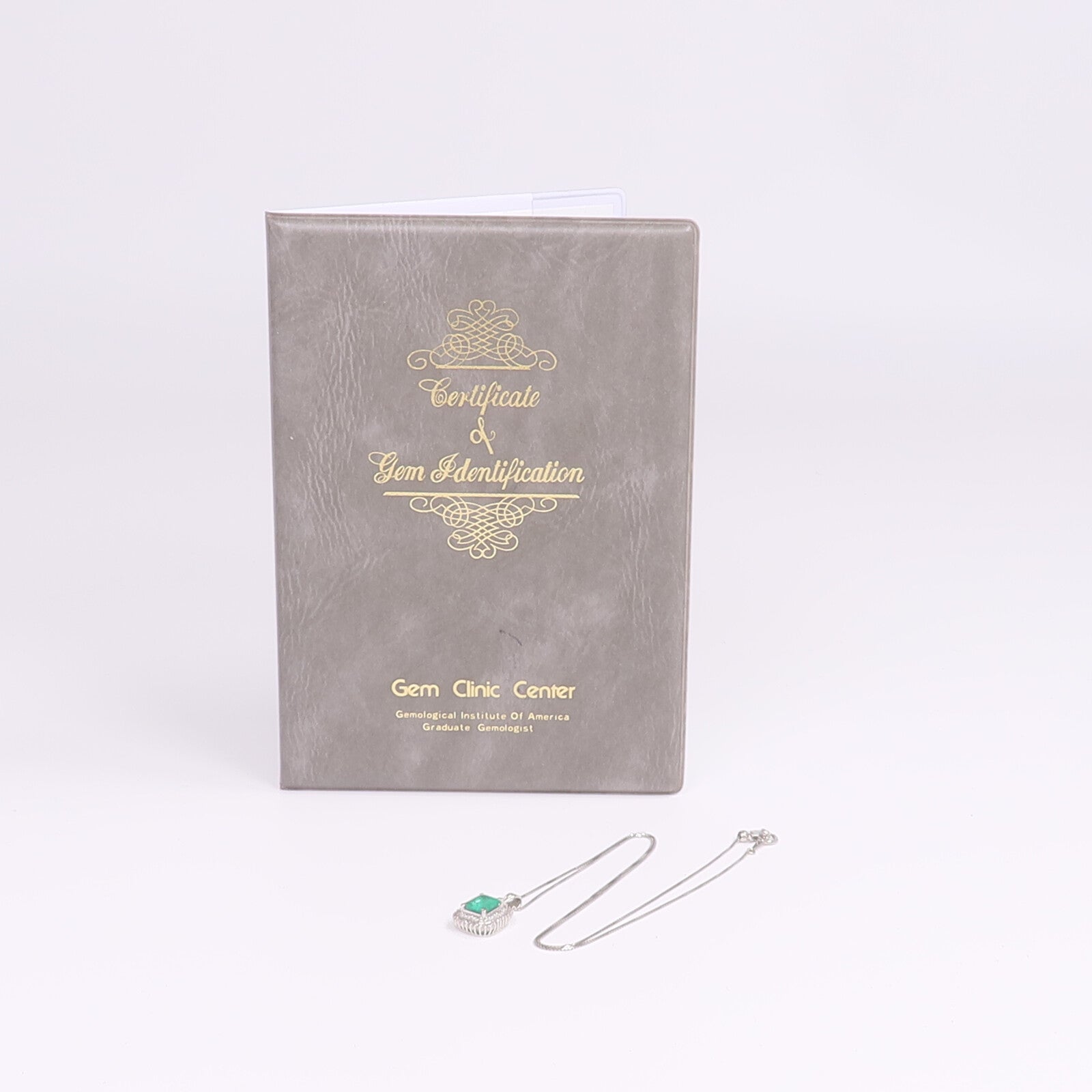 JEWELRY PT900/PT850鉑金Emerald Diamond Necklace綠寶石/鑽石項鍊