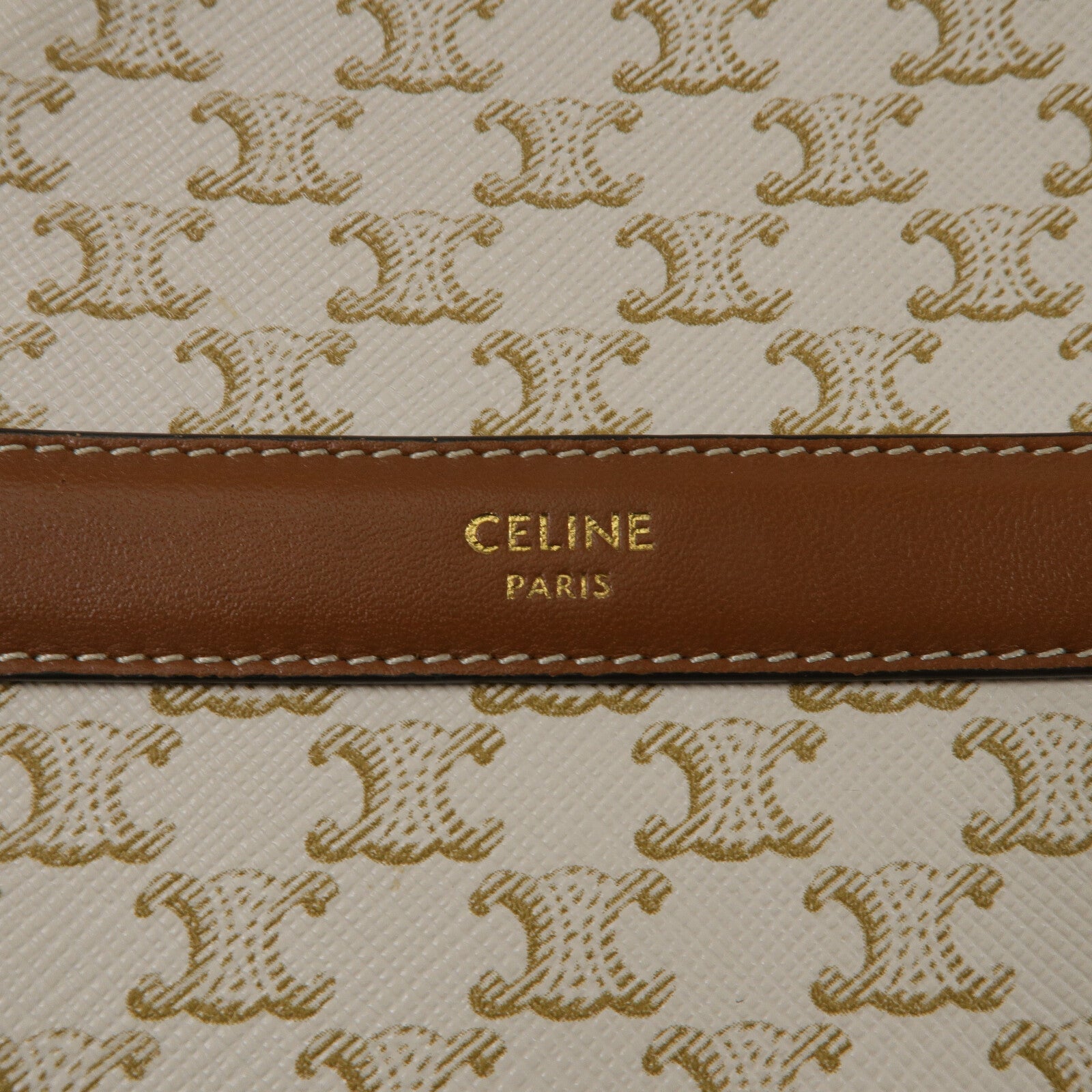 CELINE 塗層帆布Triomphe Round Shoulder Bag肩背袋