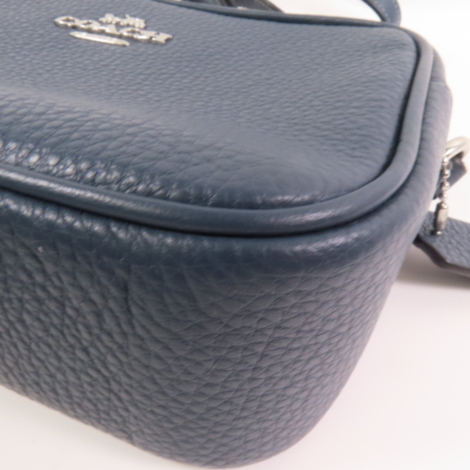 COACH 牛皮皮革Shoulder Bag銀扣肩背袋