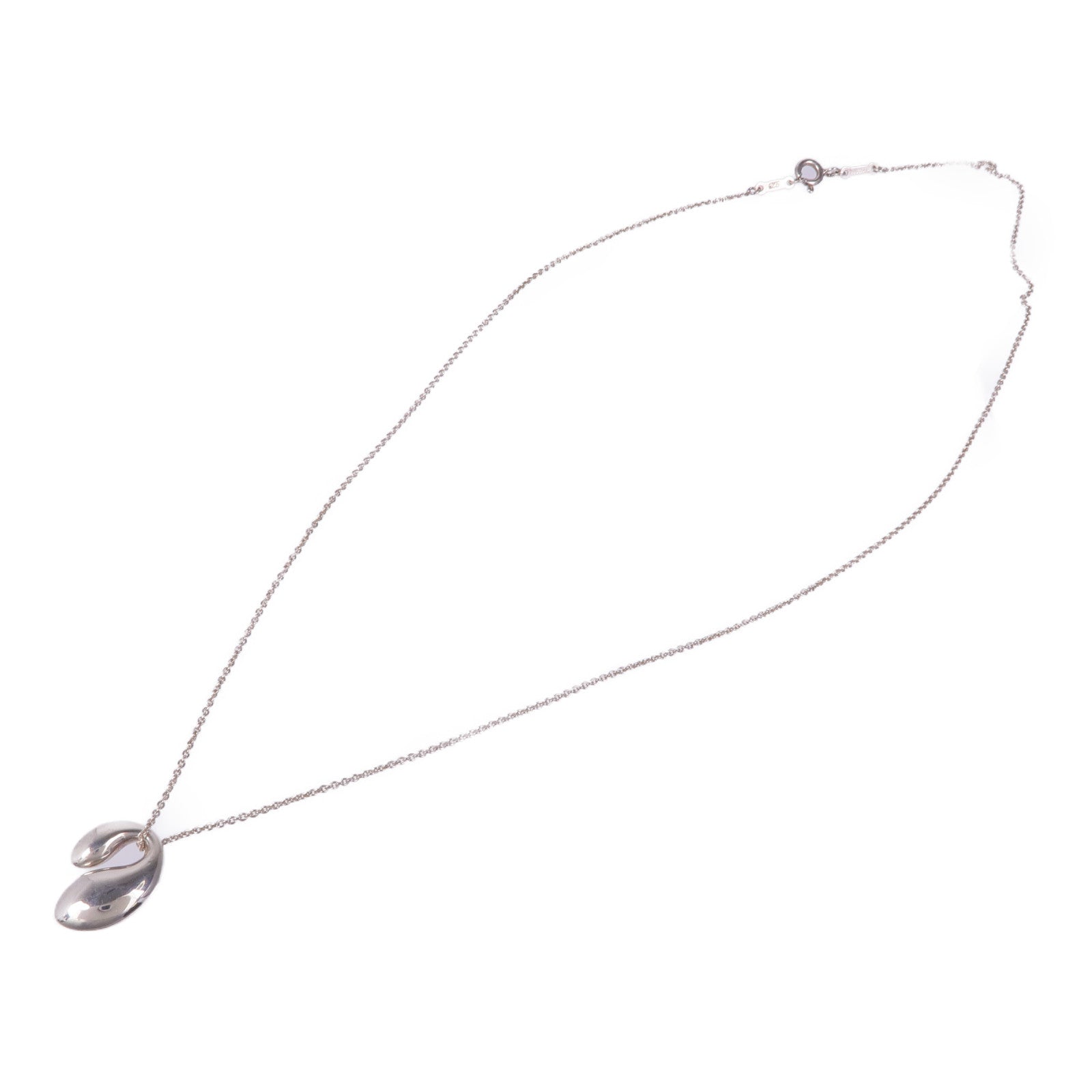 TIFFANY＆CO 925純銀Elsa Peretti Double Teardrop項鍊